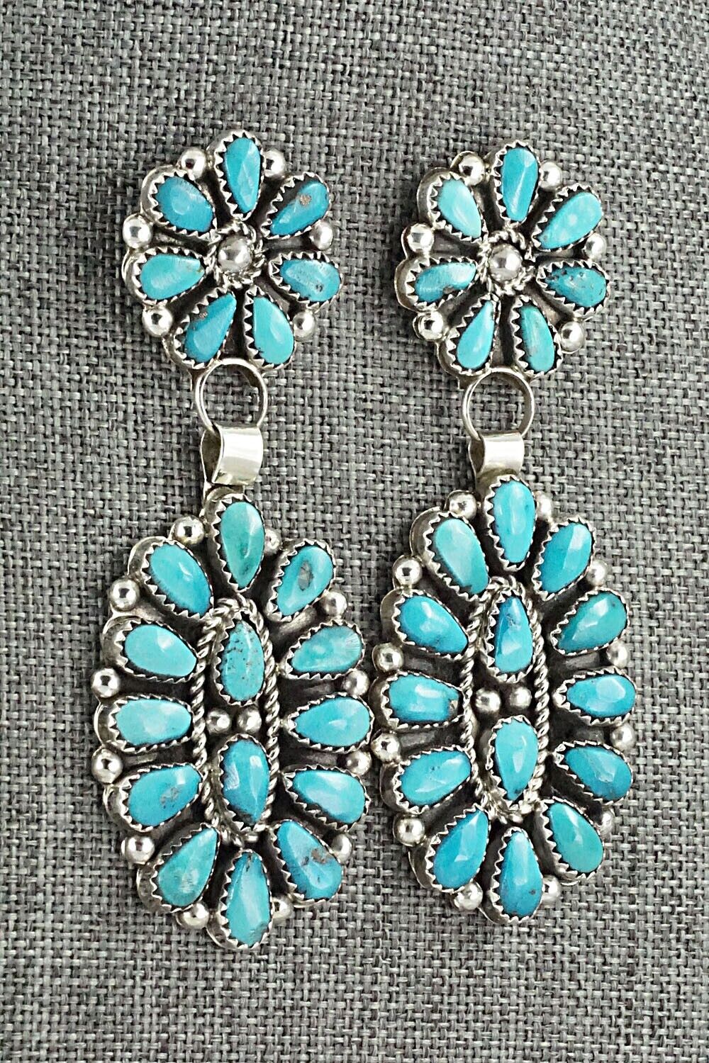 Turquoise & Sterling Silver Earrings - Eunise Wilson