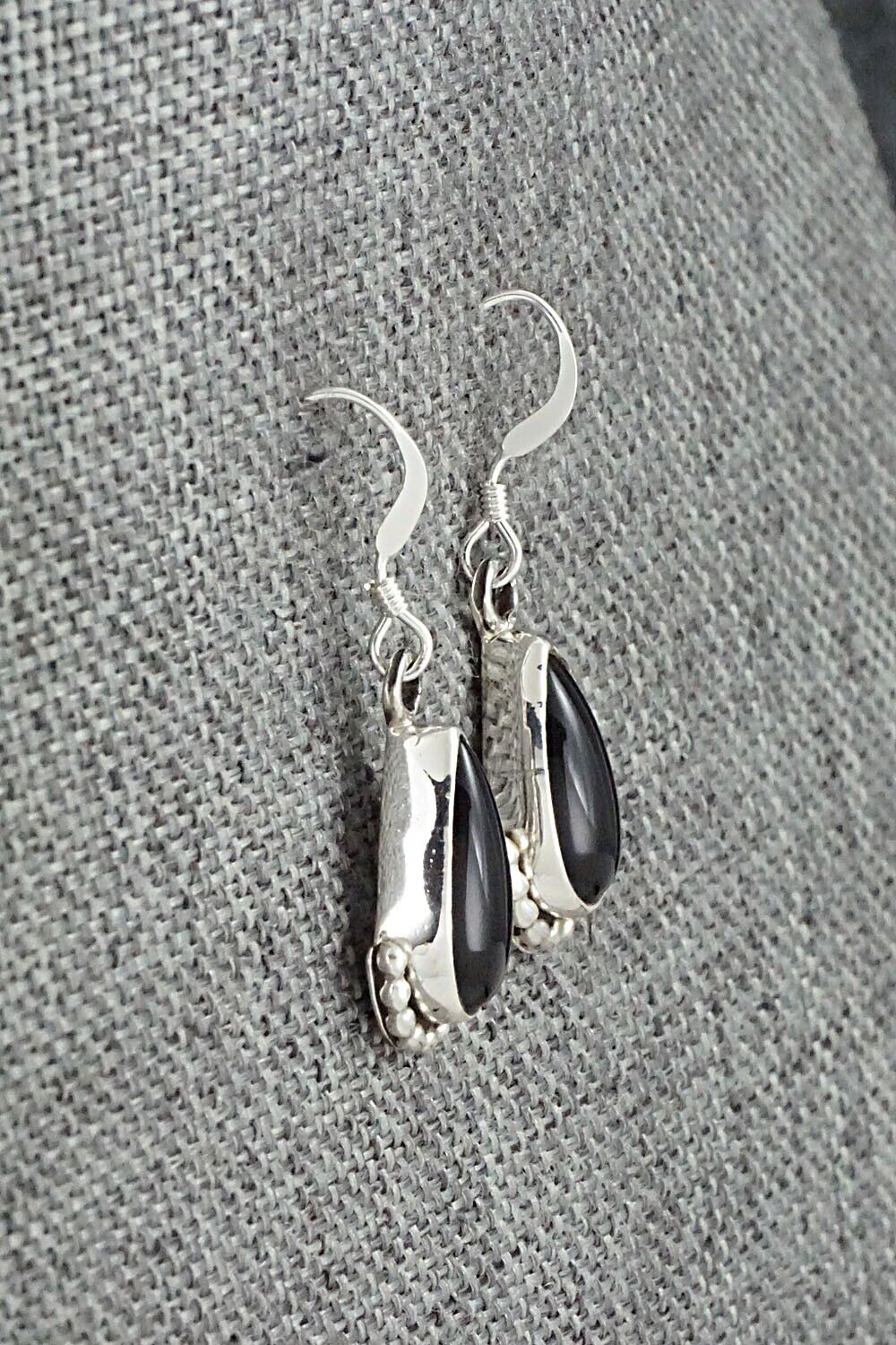Onyx & Sterling Silver Earrings - Elaine Shirley