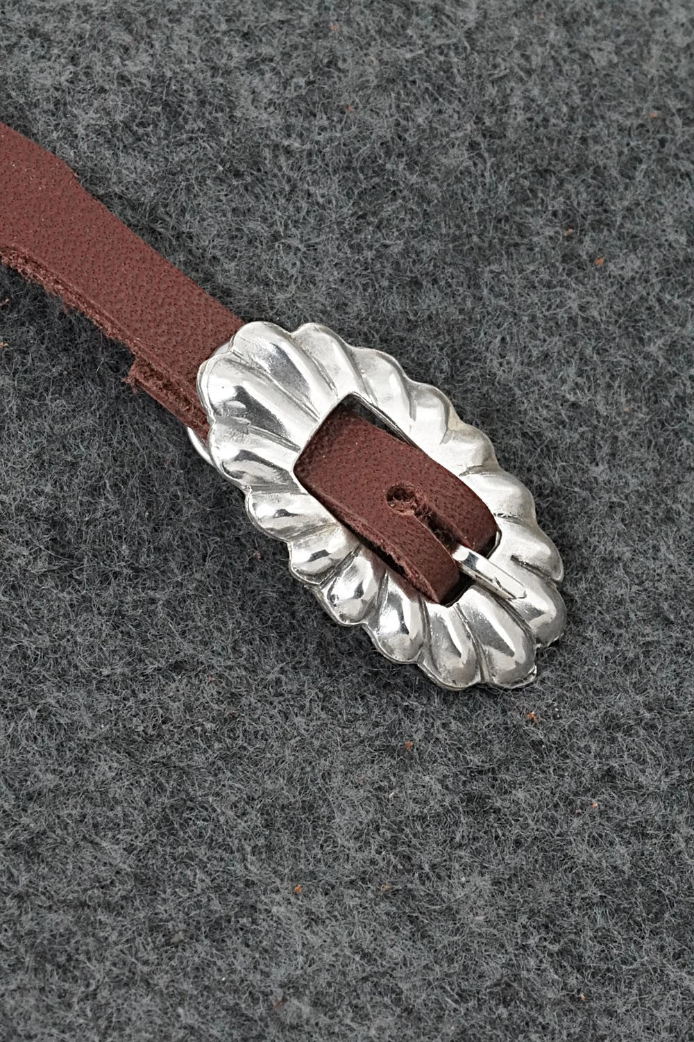 Turquoise, Sterling Silver & Leather Bracelet - Marlene Ramone