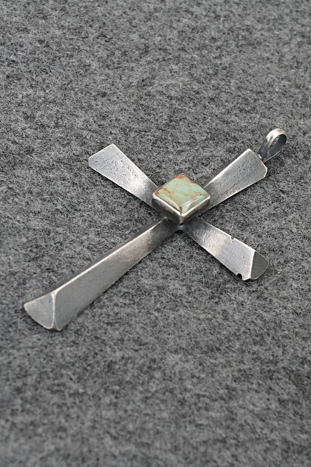 Turquoise & Sterling Silver Pendant - Raymond Betsoi