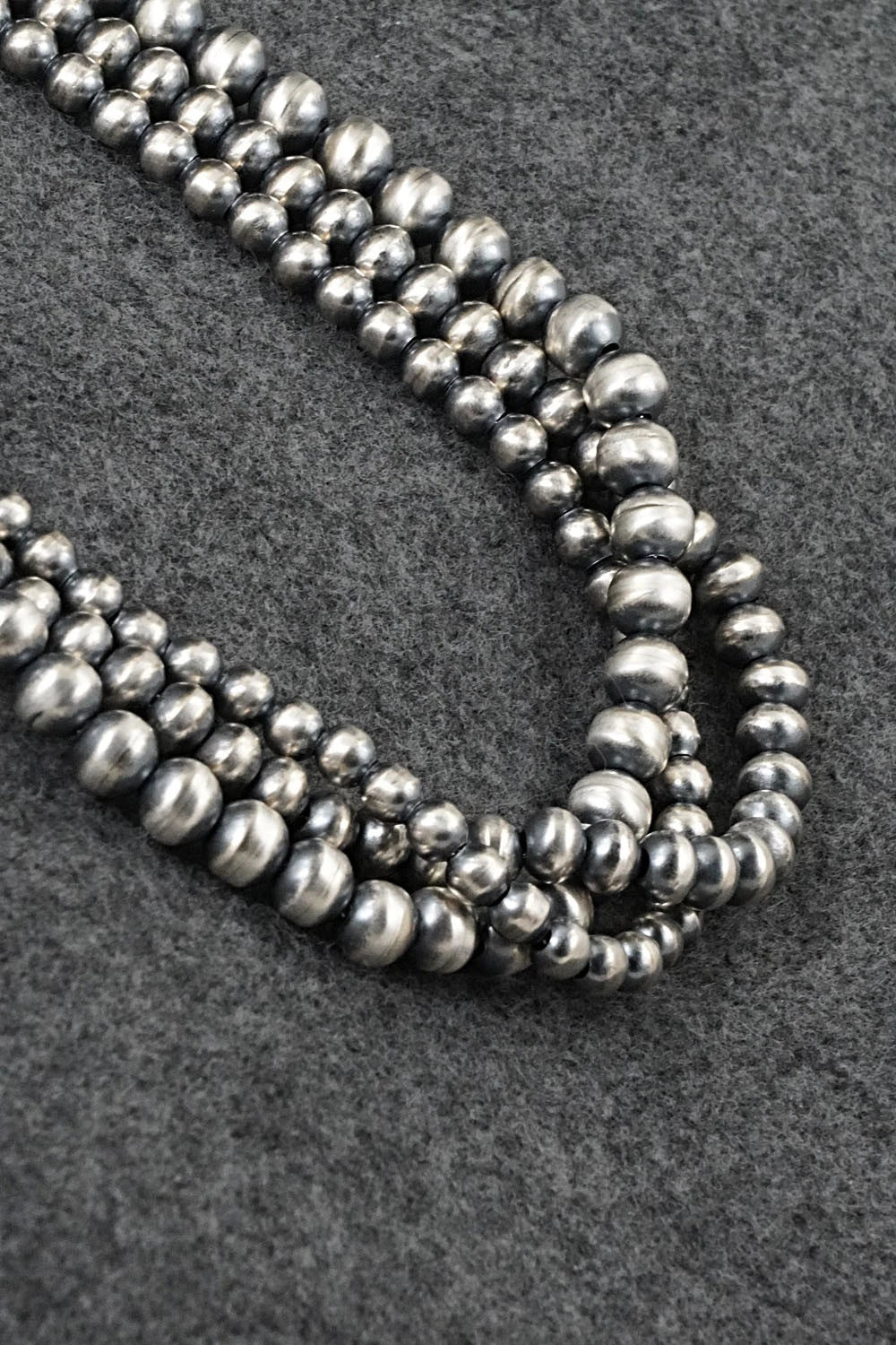 Sterling Silver Navajo Pearl Necklace 20" - Dorinda Mariano
