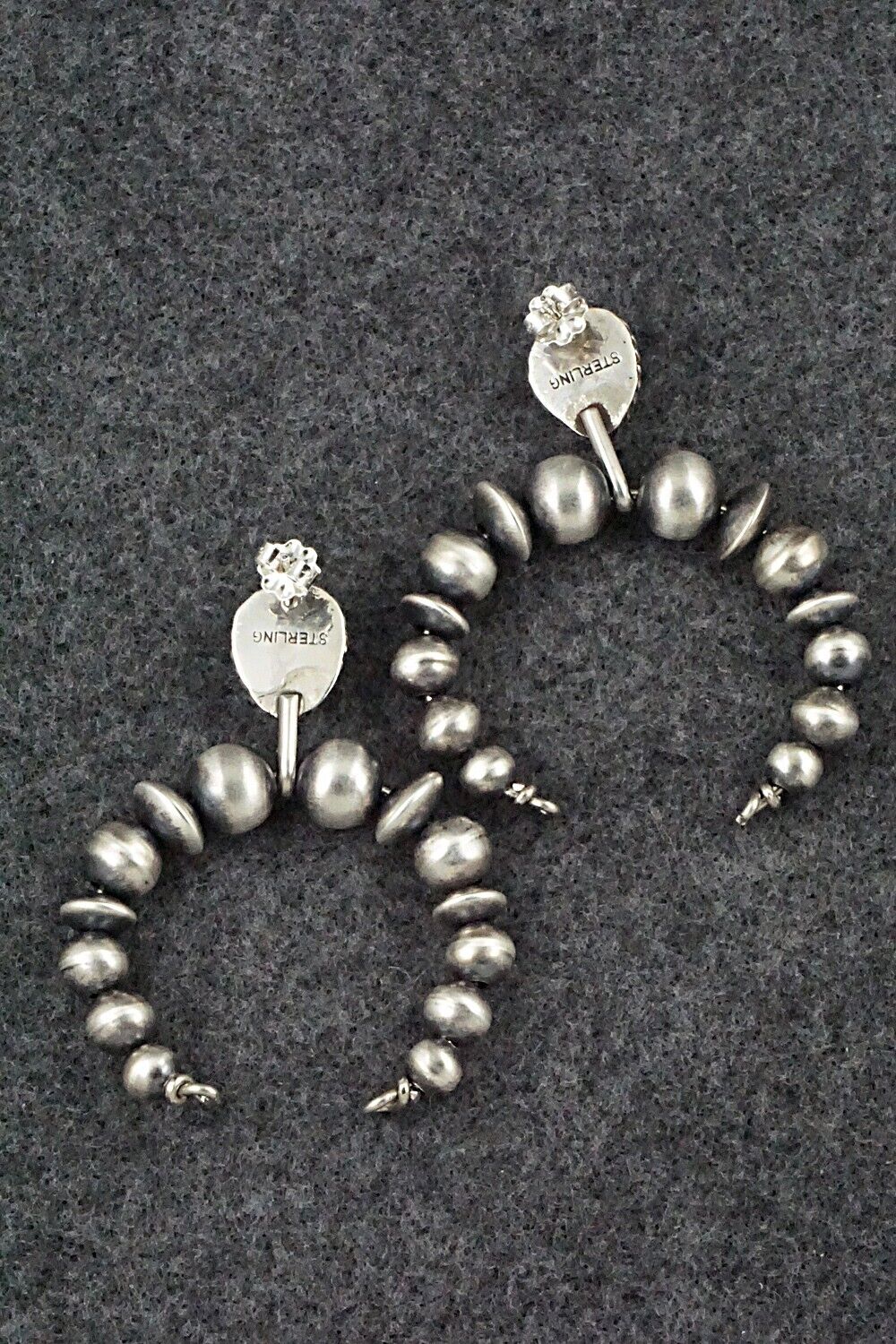 Turquoise & Sterling Silver Navajo Pearl Earrings - Amanda Larry