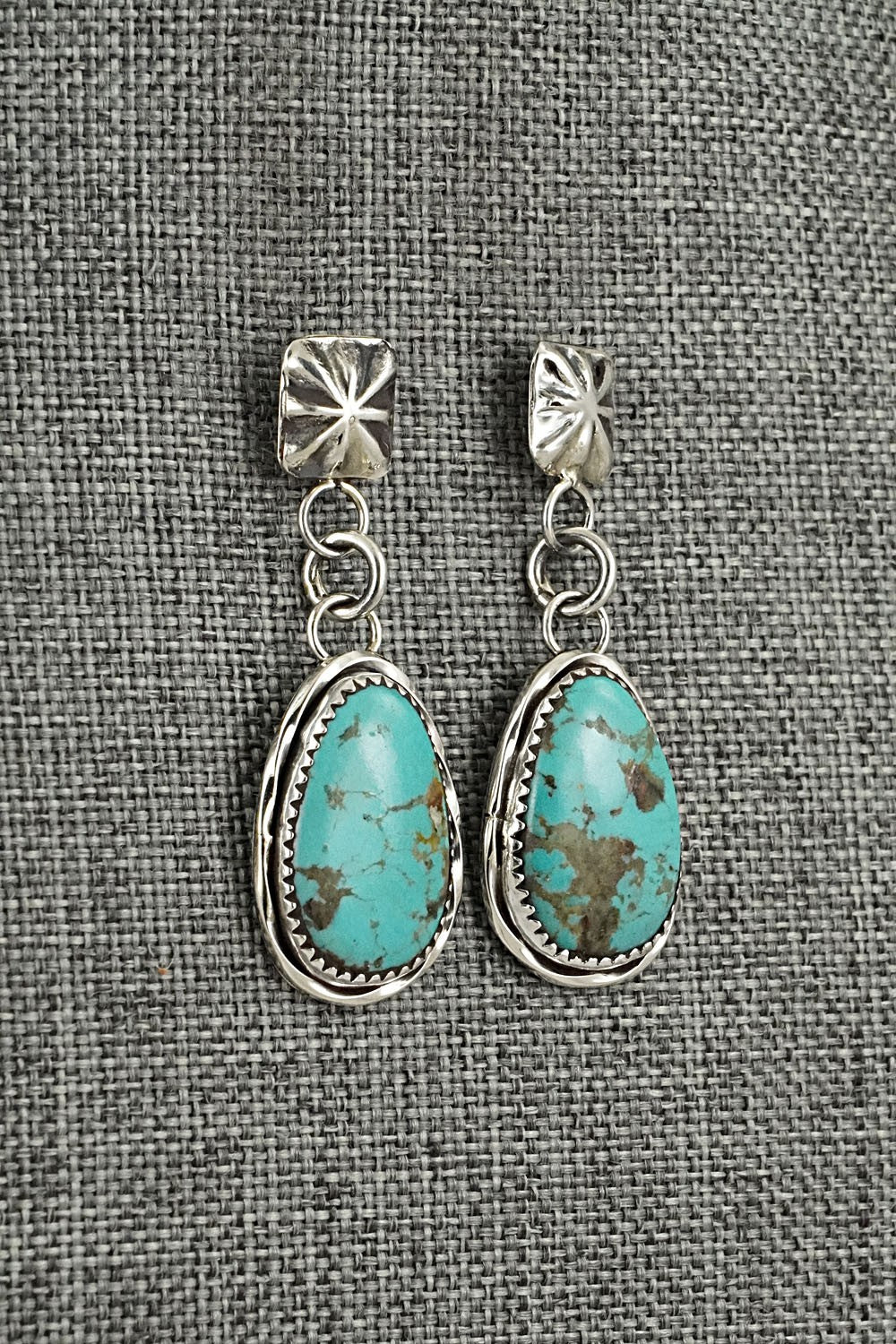 Turquoise & Sterling Silver Earrings - Ernest Hawthorne