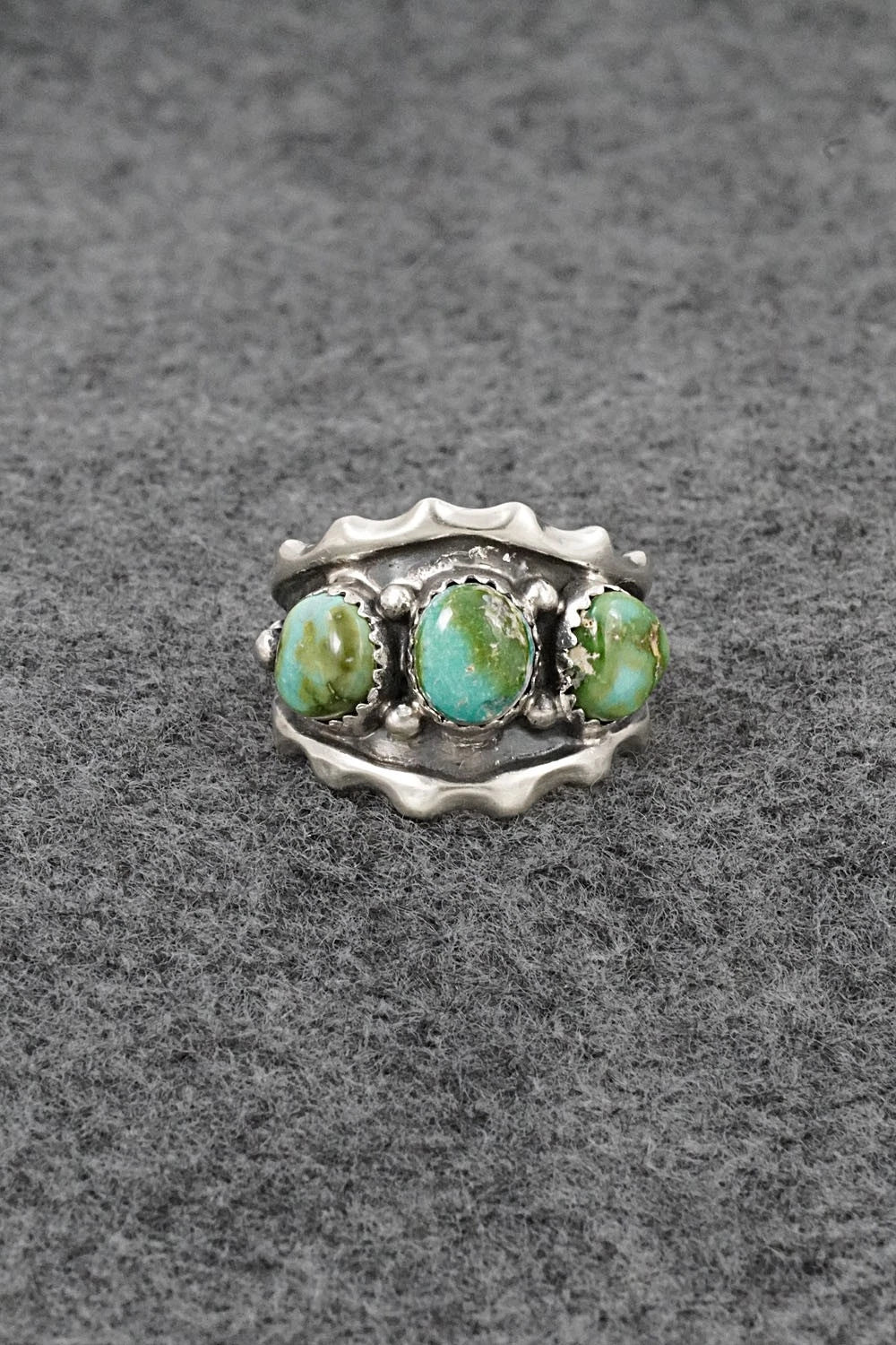 Turquoise & Sterling Silver Ring - Genevieve Francisco - Size 9.75