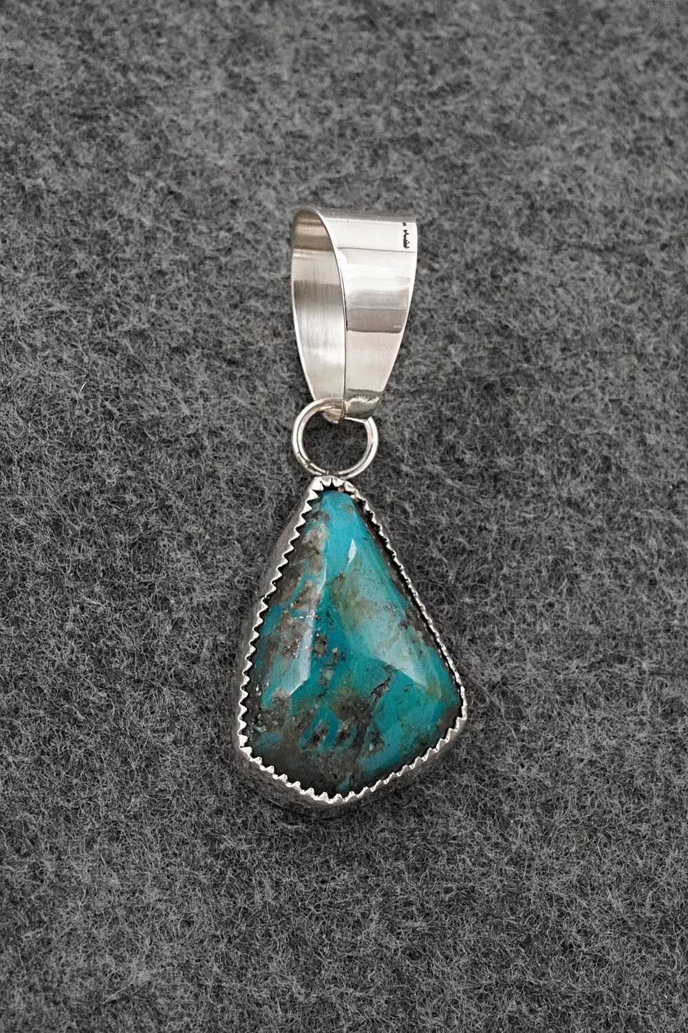 Turquoise and Sterling Silver Pendant - Leslie Nez