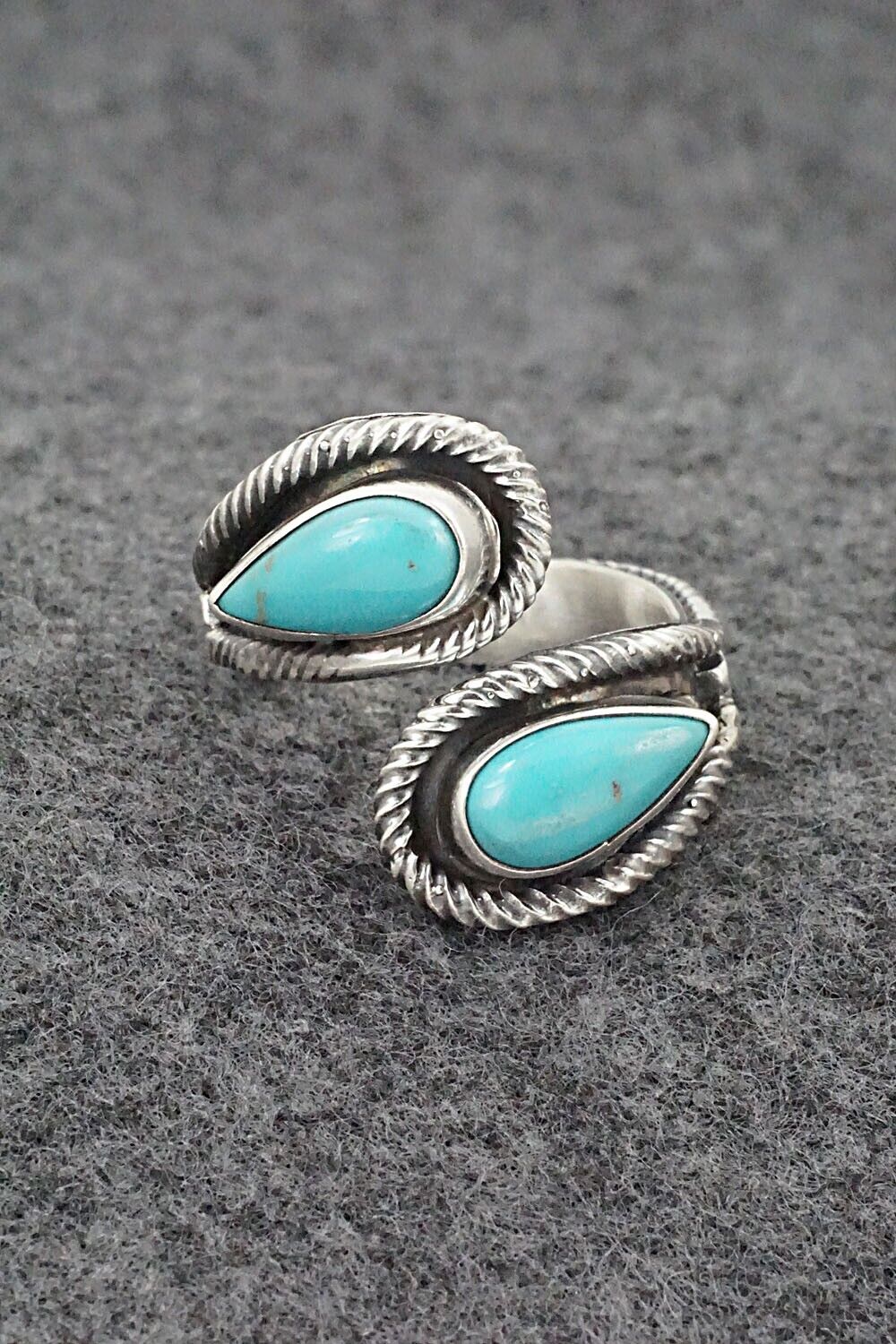 Turquoise & Sterling Silver Ring - Kenny Lonjose - Size 8.5