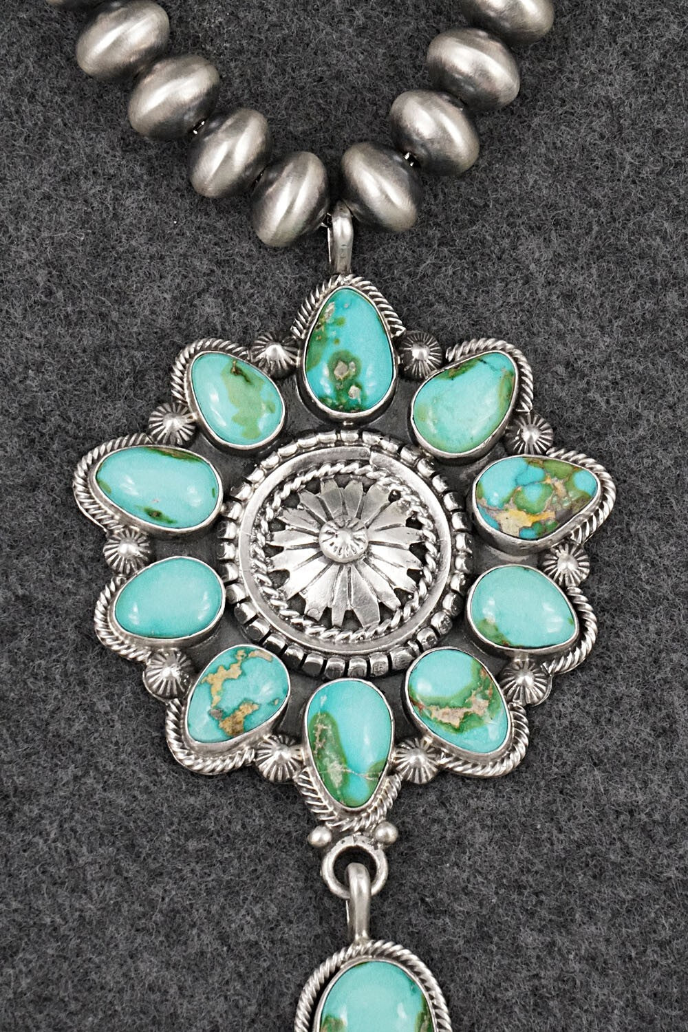 Turquoise & Sterling Silver Necklace - Tom Lewis