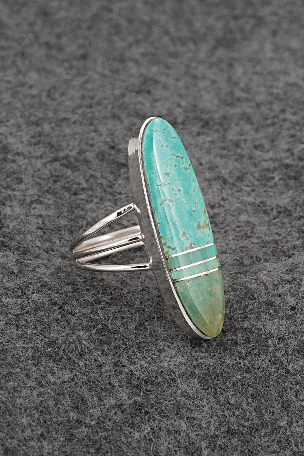 Turquoise & Sterling Silver Ring - Harold Smith - Size 8