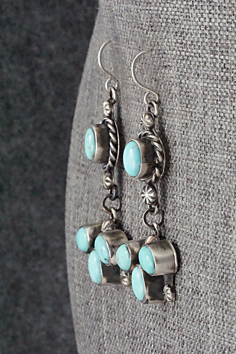 Turquoise & Sterling Silver Earrings - Wilson Dawes