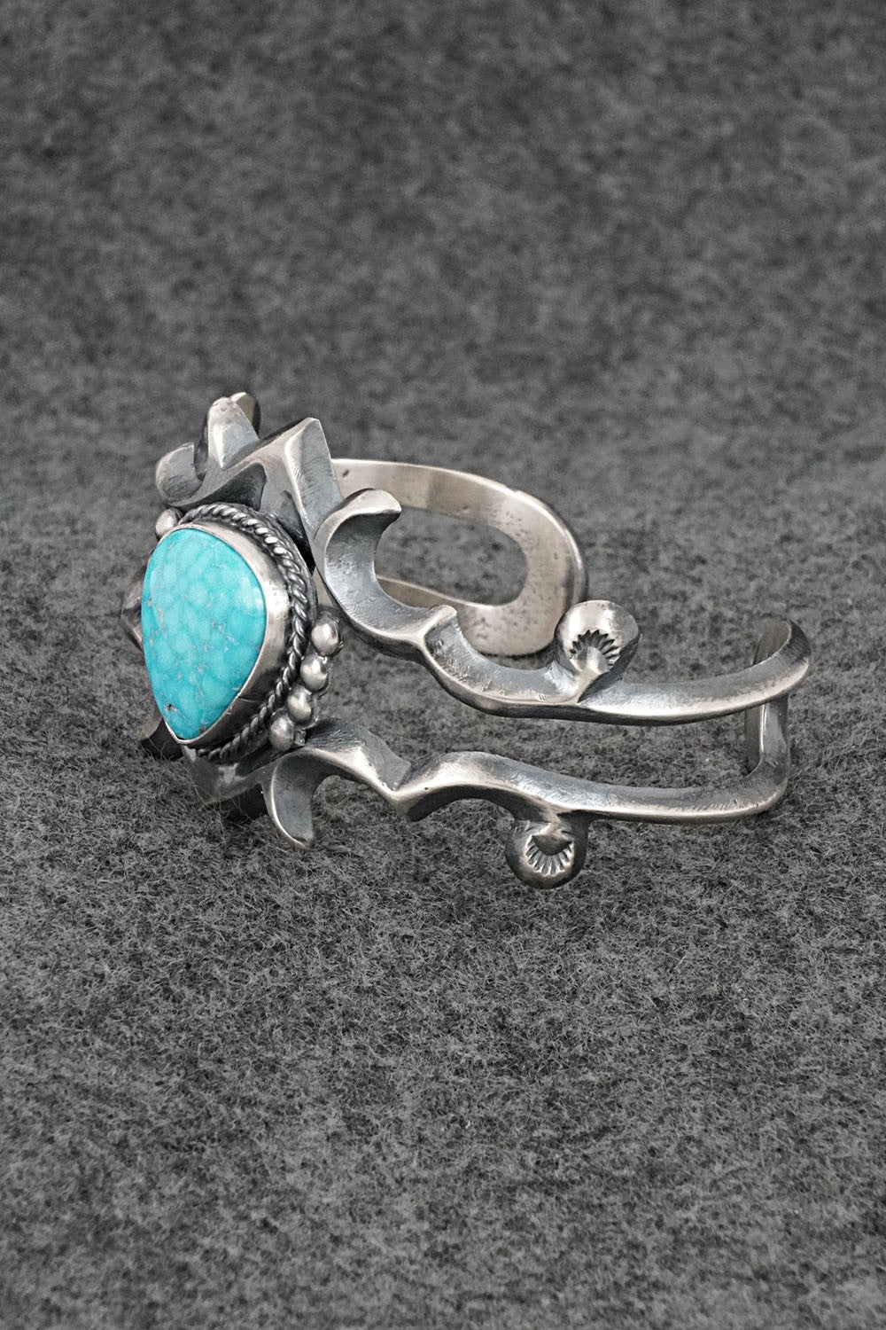 Turquoise & Sterling Silver Bracelet - Harrison Bitsue