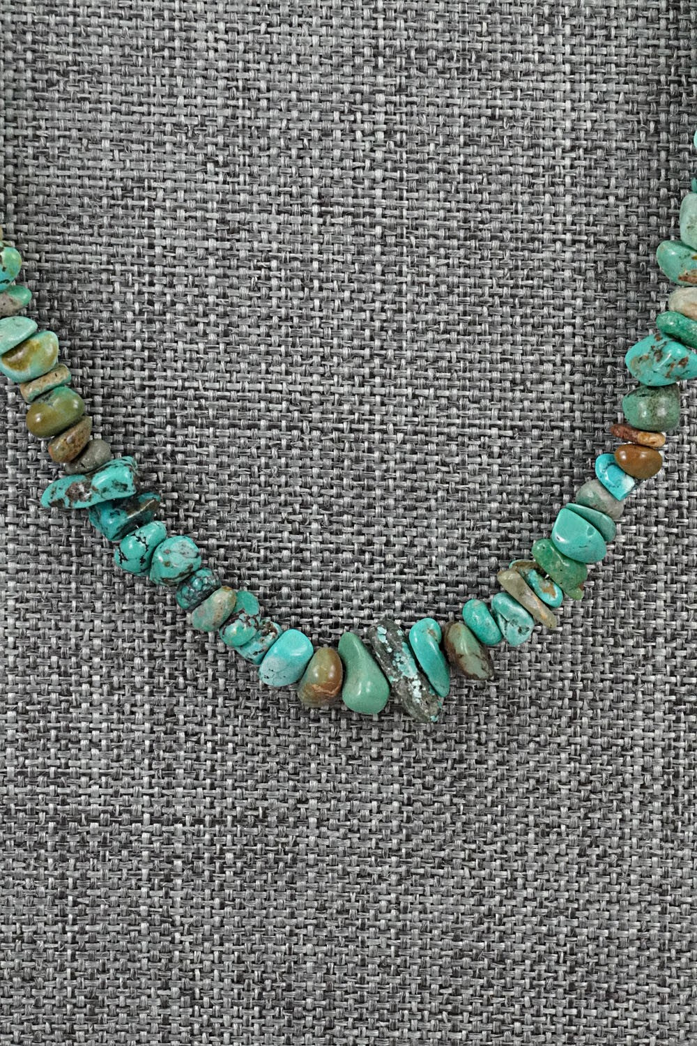 Turquoise & Sterling Silver Necklace 38" - Doreen Jake