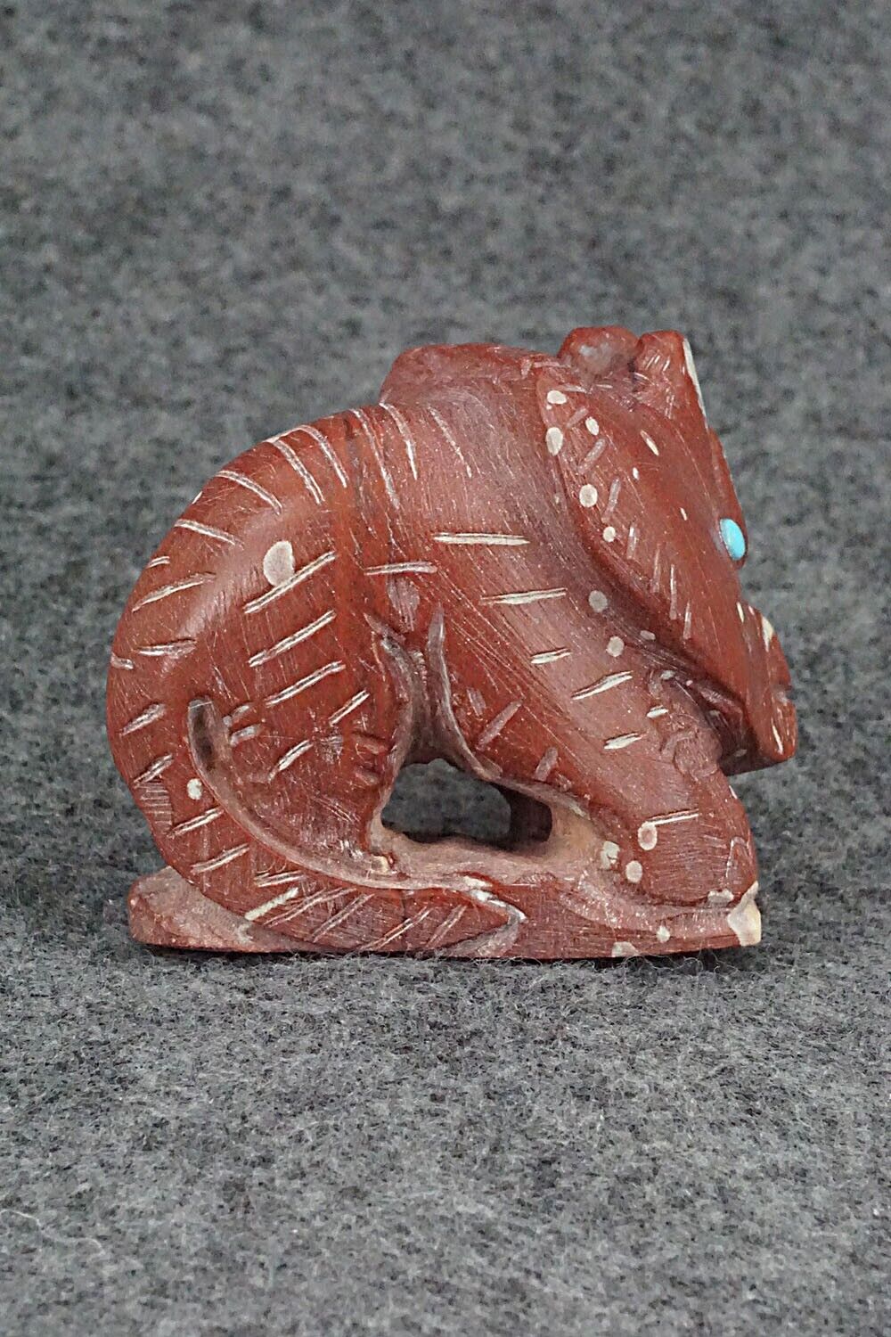 Triceratops Dinosaur Zuni Fetish Carving - Carlton Kaamasee