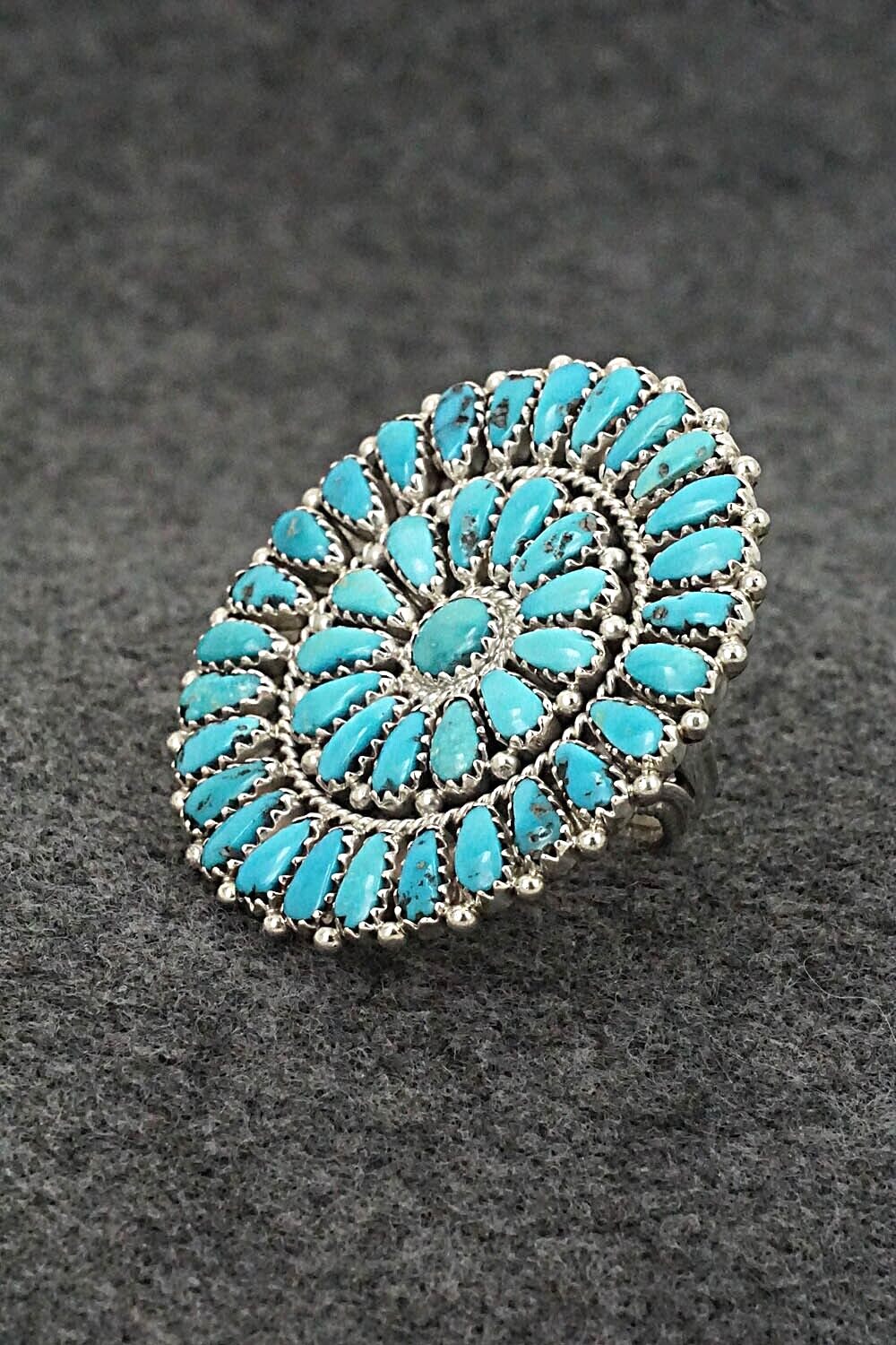 Turquoise & Sterling Silver Ring - Justin Wilson - Size 7.25