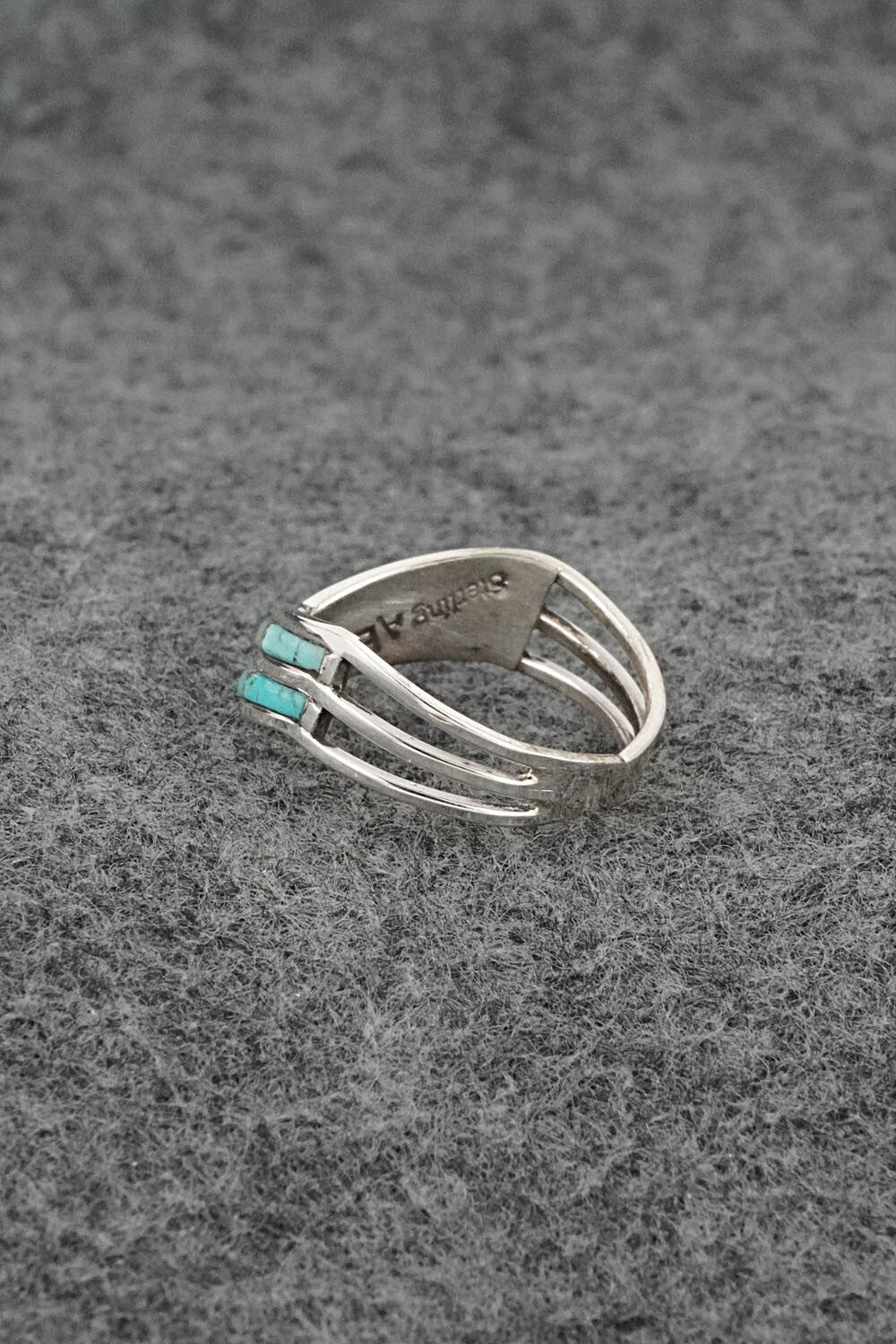 Turquoise & Sterling Silver Ring - Andrew Enrico - Size 8.5