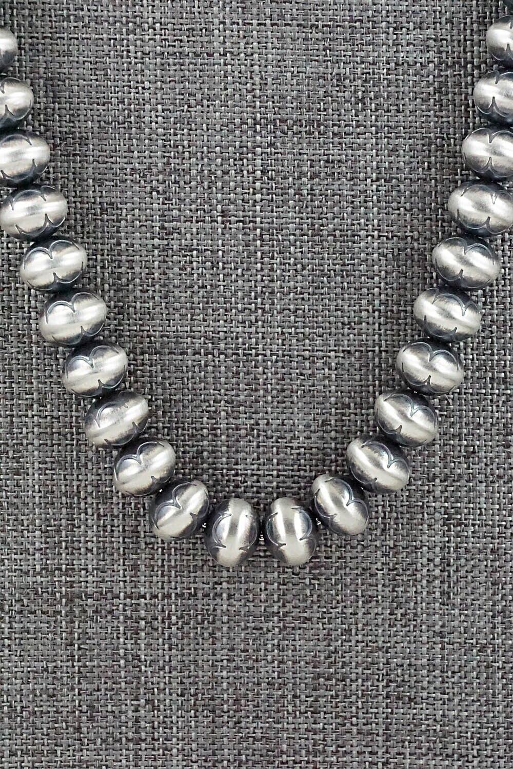 Sterling Silver Navajo Pearl Necklace 20" - Dorinda Mariano