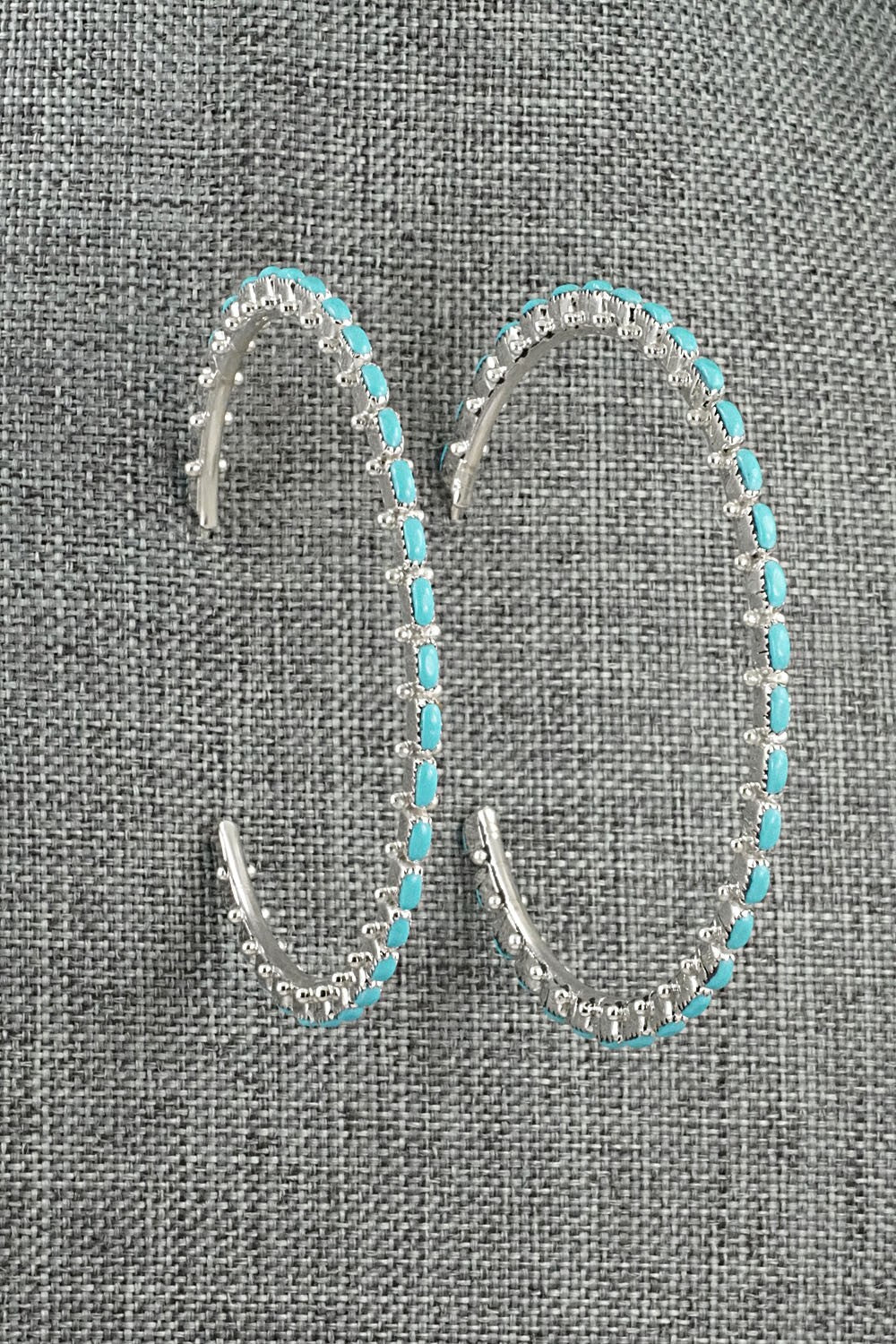 Turquoise & Sterling Silver Earrings - Thomacita Lesarlley