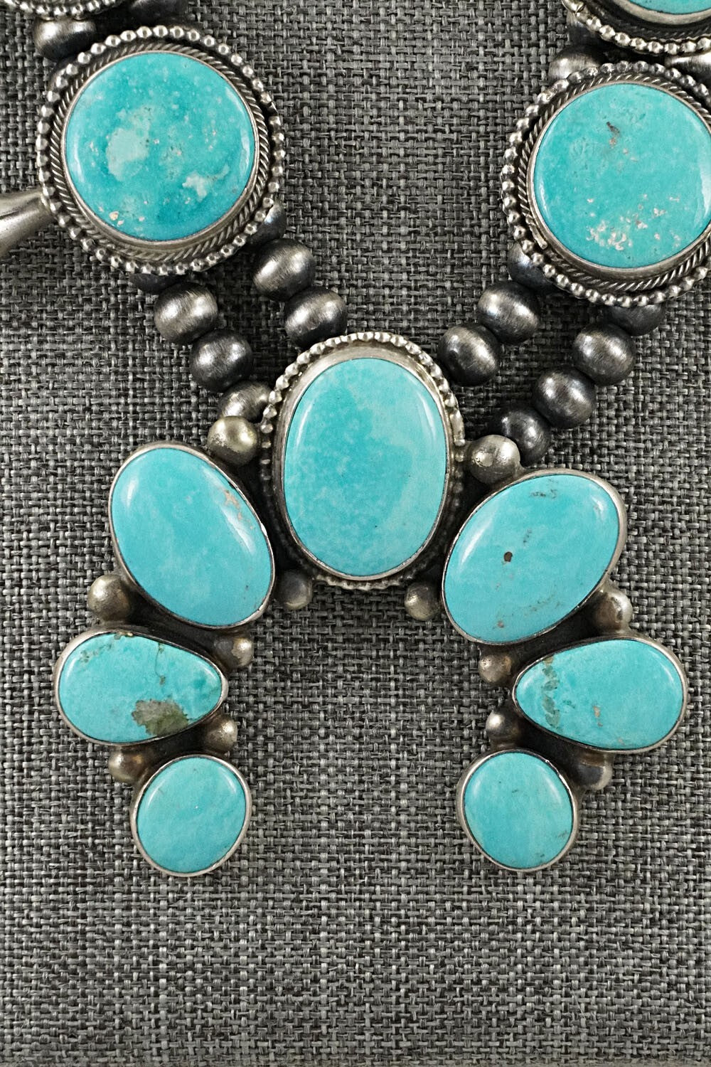 Turquoise & Sterling Silver Squash Blossom Set - Kathleen Chavez