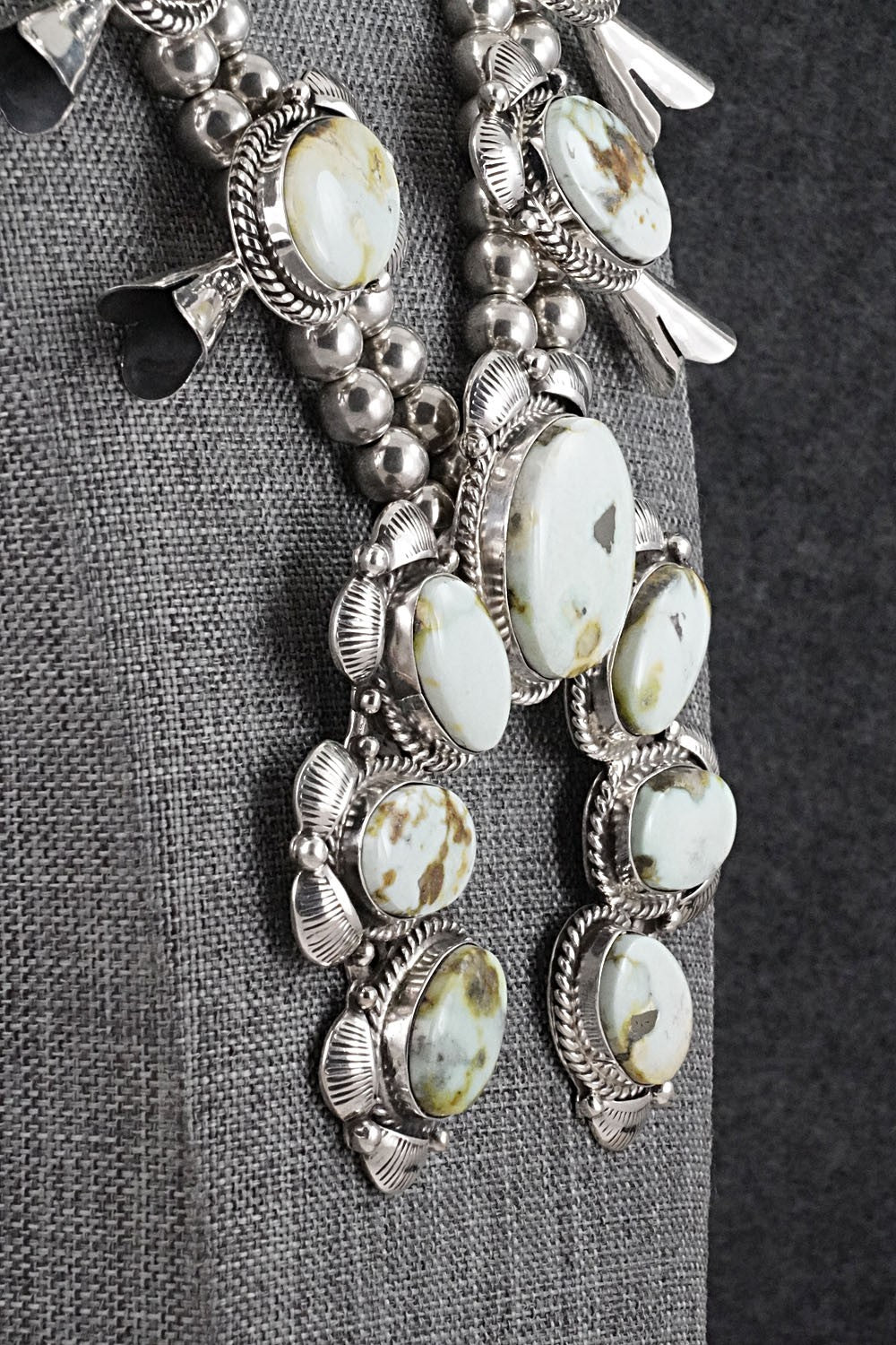 Variscite & Sterling Silver Squash Blossom Set - Vernon Johnson