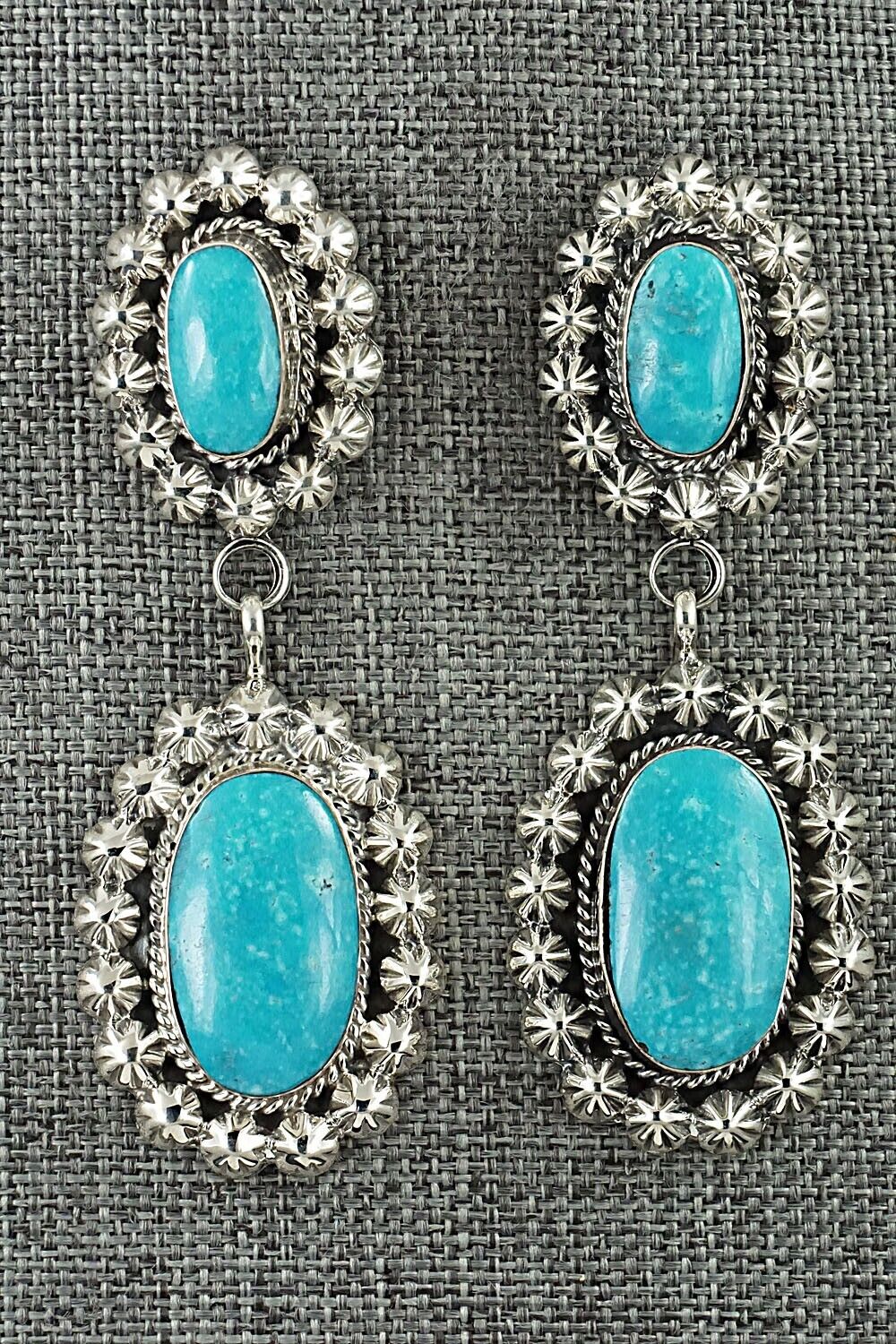 Turquoise & Sterling Silver Earrings - Loretta Delgarito