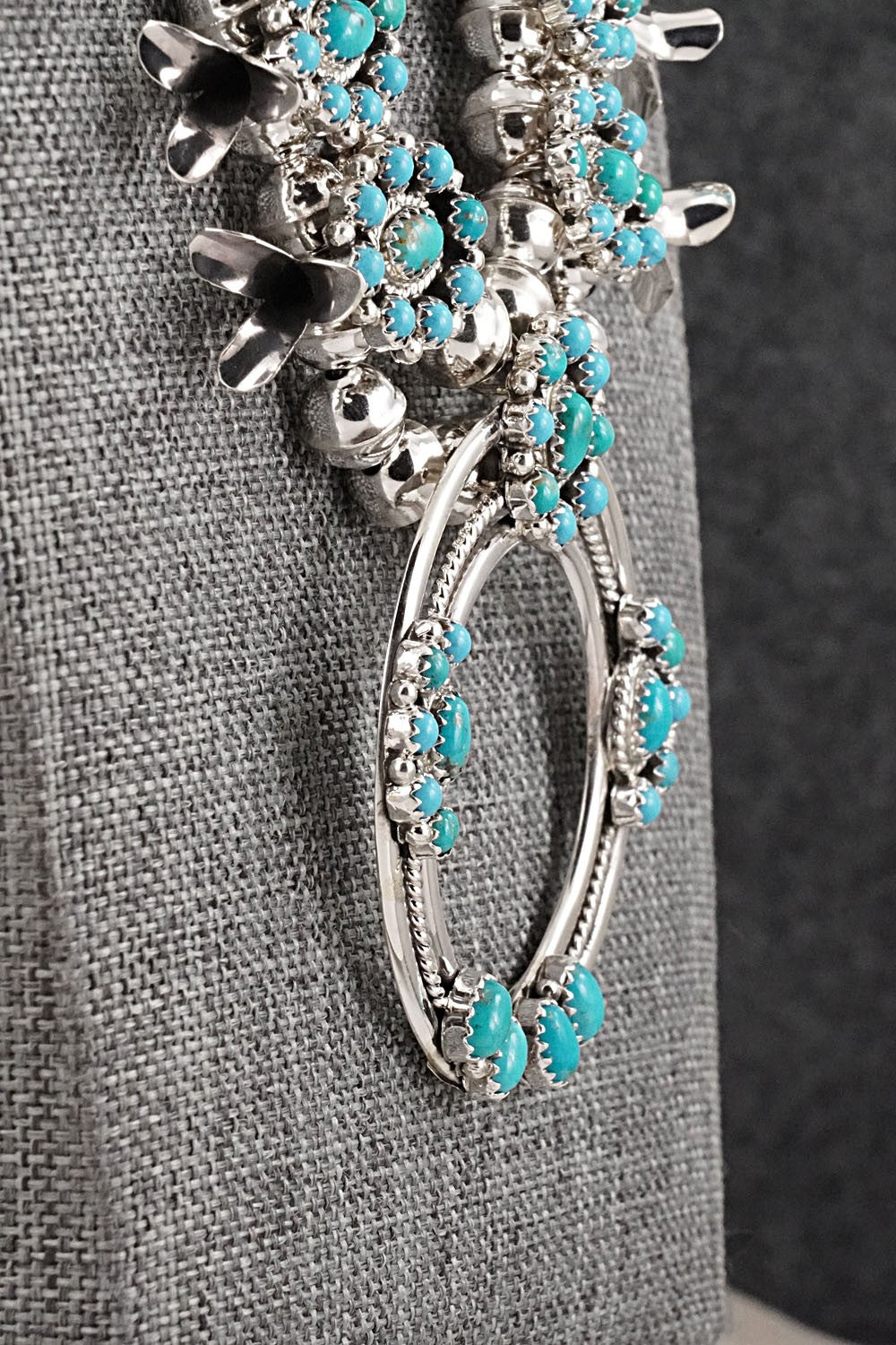 Turquoise & Sterling Silver Squash Blossom Set - Nate Curley