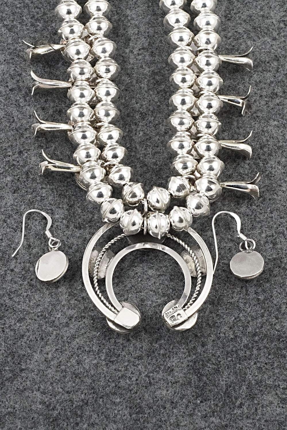 Turquoise & Sterling Silver Squash Blossom Set - Phil Garcia