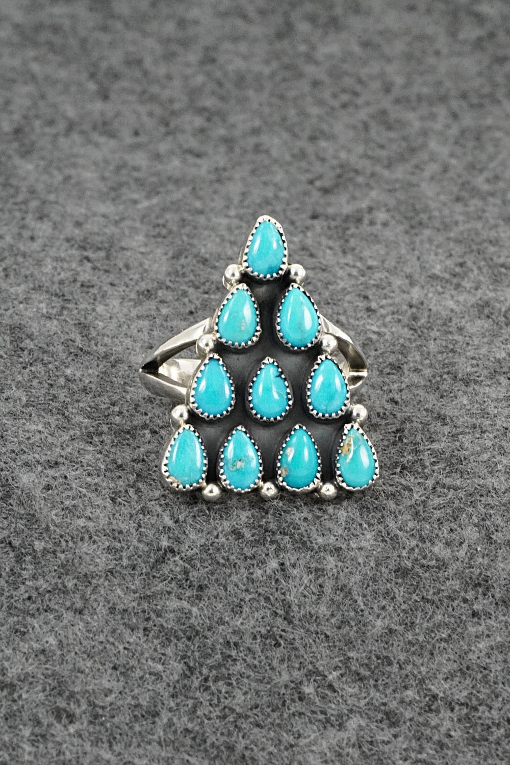 Turquoise & Sterling Silver Ring - Loretta Delgarito - Size 9