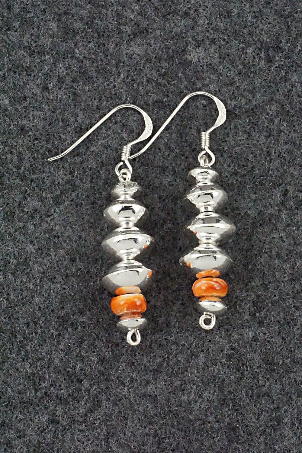 Spiny Oyster & Sterling Silver Navajo Pearl Earrings - Presley Haley