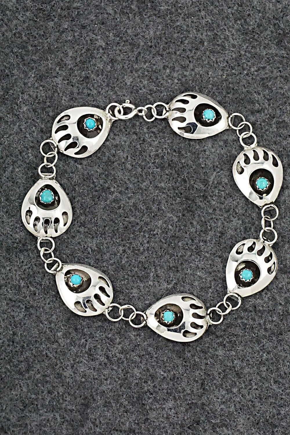 Turquoise & Sterling Silver Link Bracelet - Cynthia John