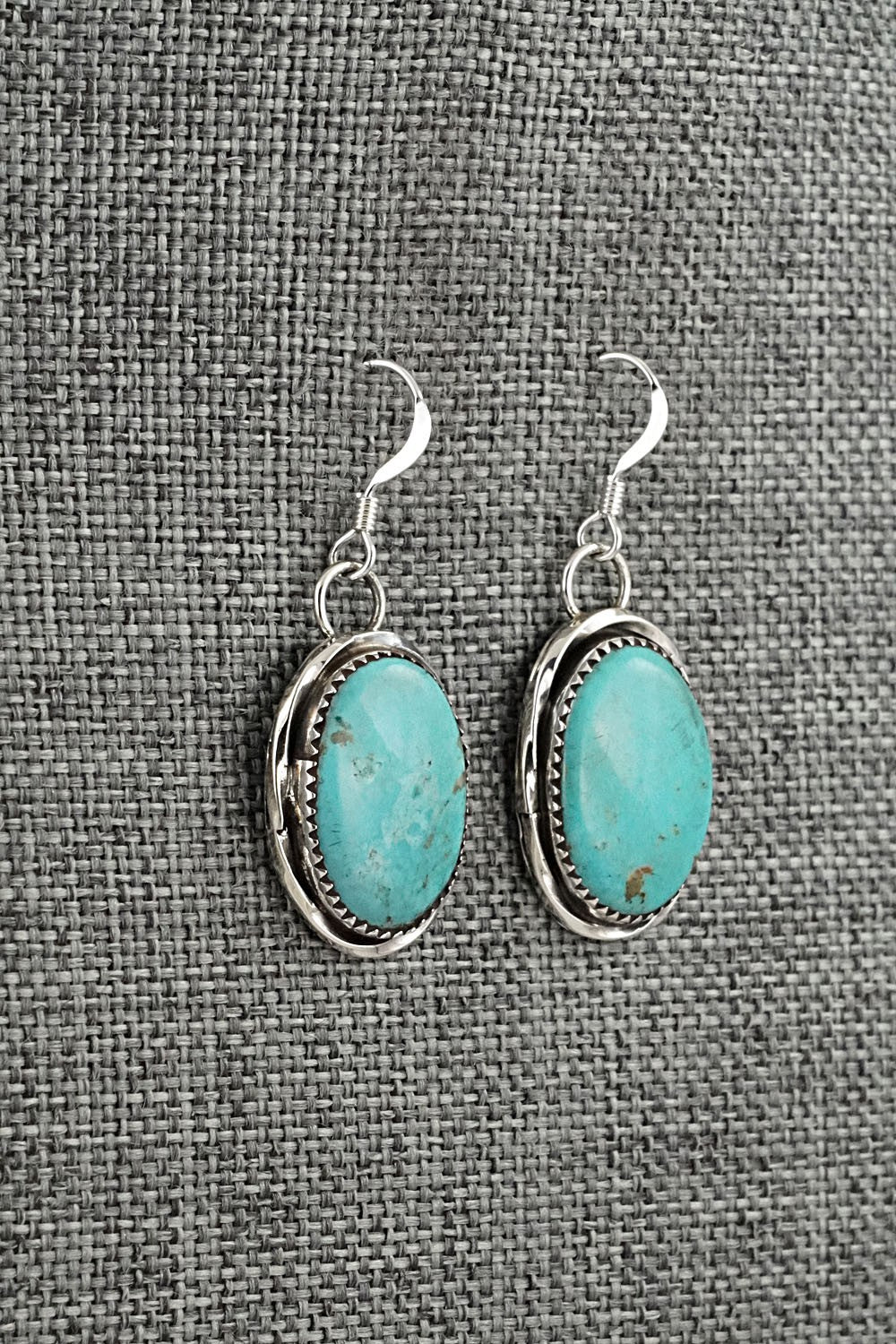 Turquoise & Sterling Silver Earrings - Ernest Hawthorne