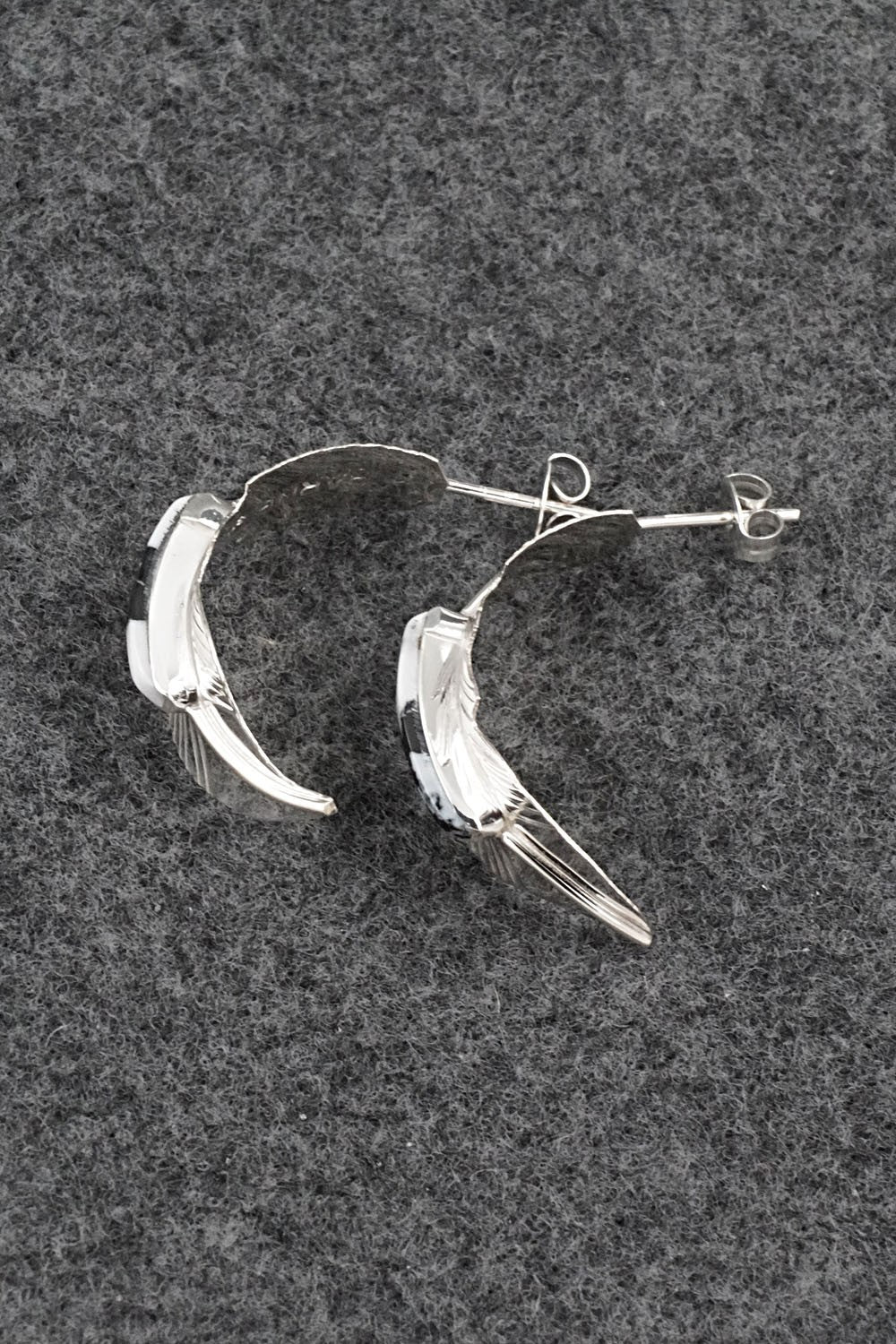 White Buffalo & Sterling Silver Earrings - Alan Barney