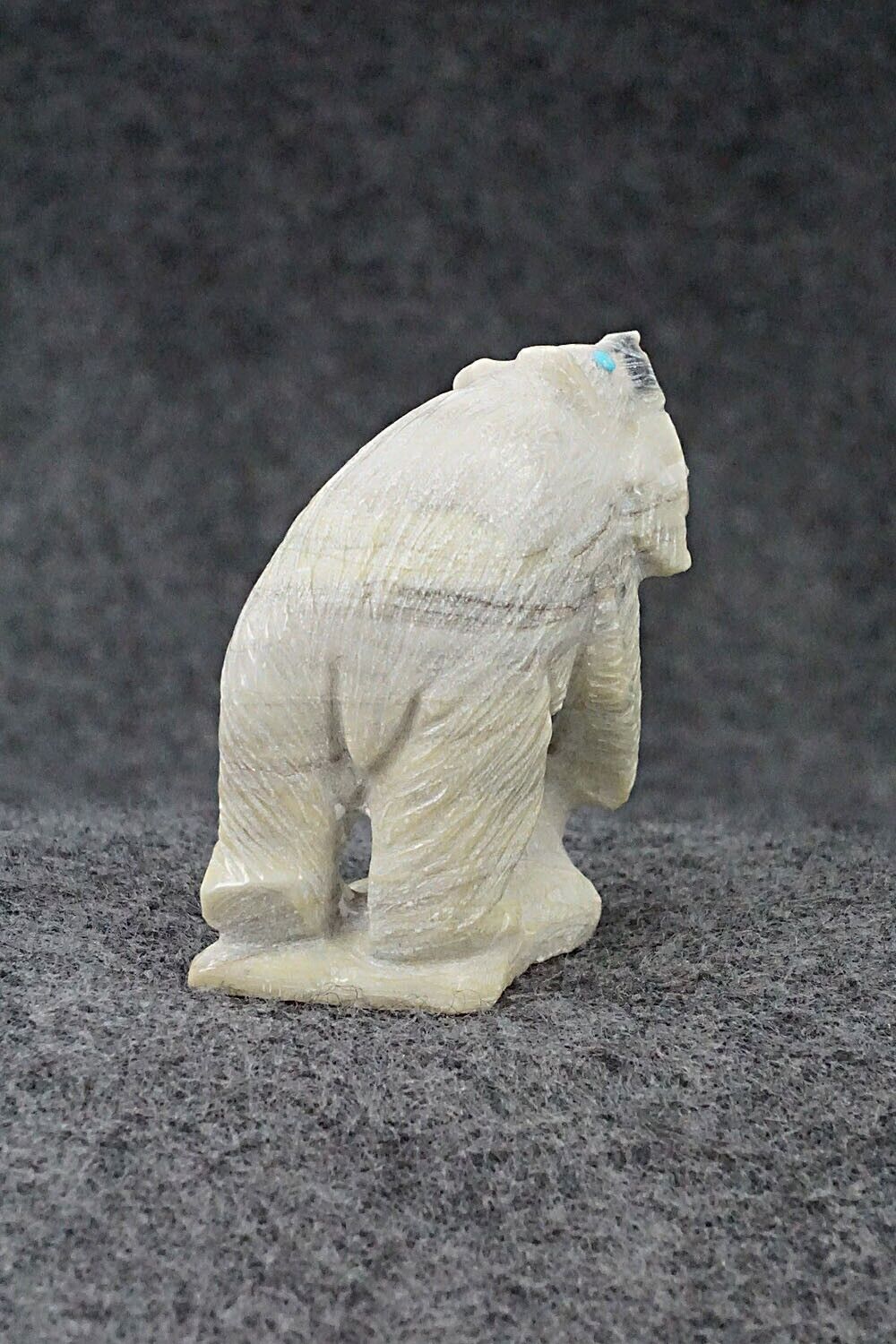 Bear with Fish Zuni Fetish Carving - Derrick Kaamasee