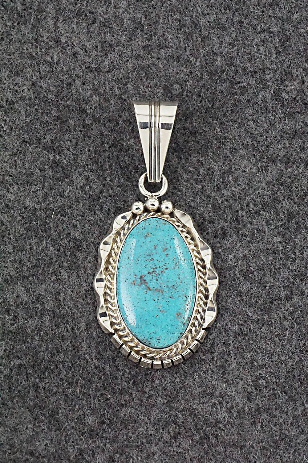 Turquoise & Sterling Silver Pendant - Samuel Yellowhair
