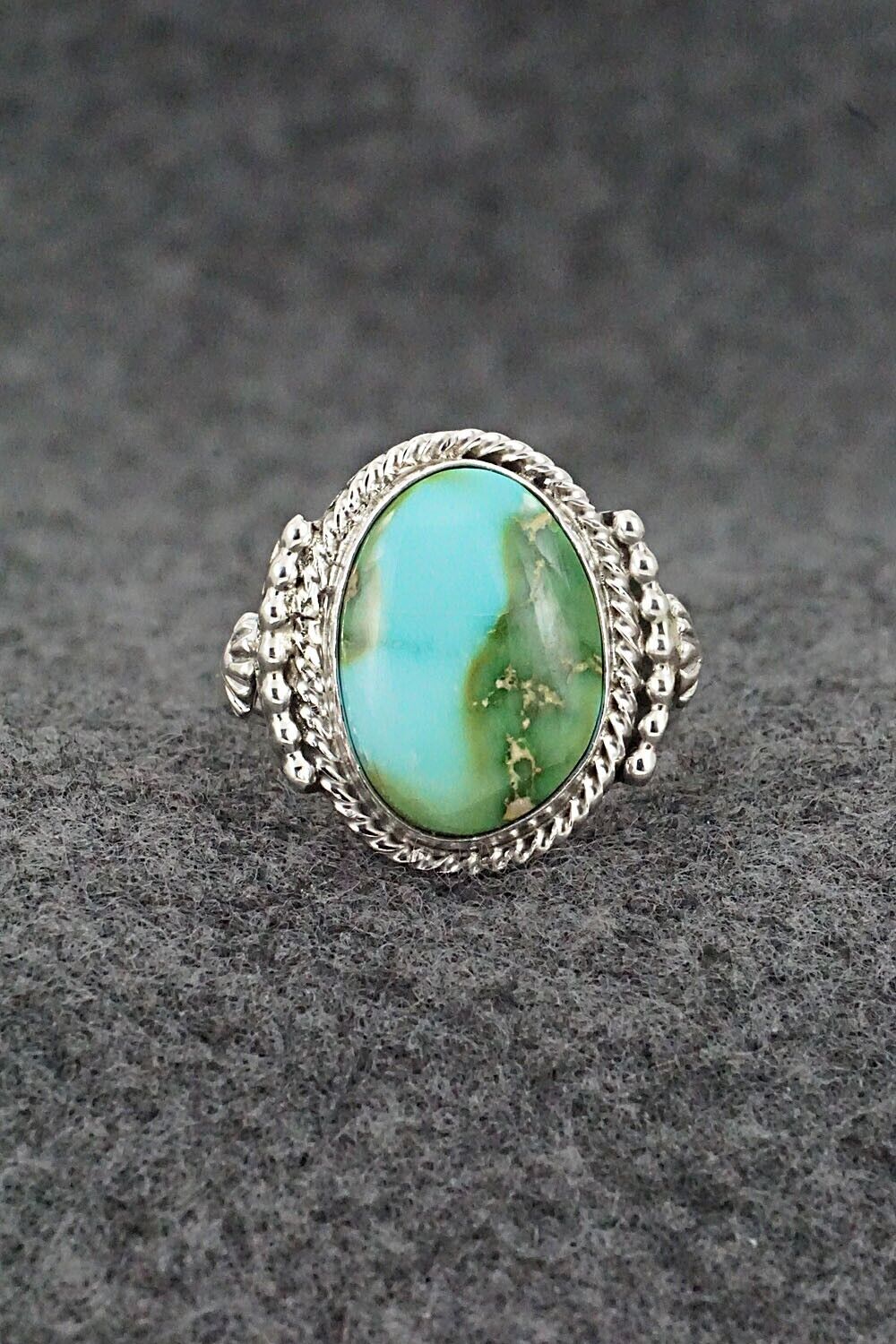 Turquoise & Sterling Silver Ring - Andrew Vandever - Size 8.75