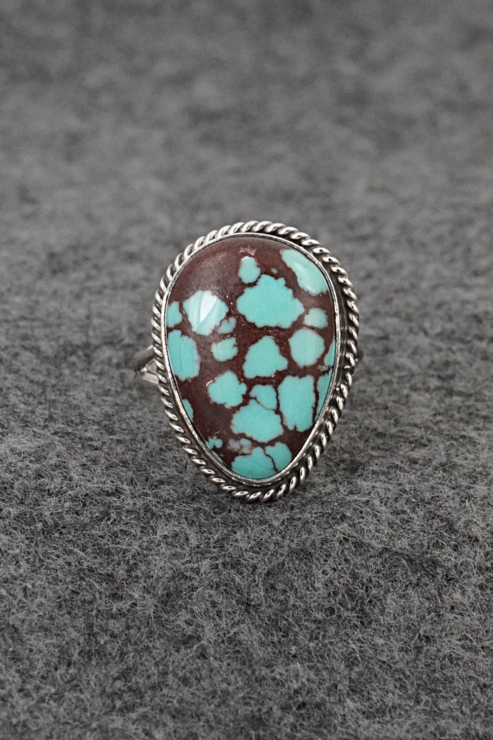 Turquoise & Sterling Silver Ring - Eugene Gruber - Size 8