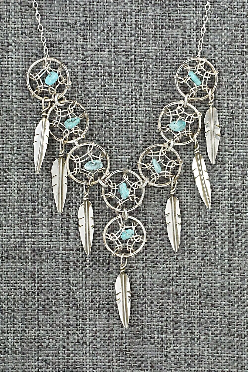 Turquoise & Sterling Silver Necklace - Lorenzo Arviso Jr.