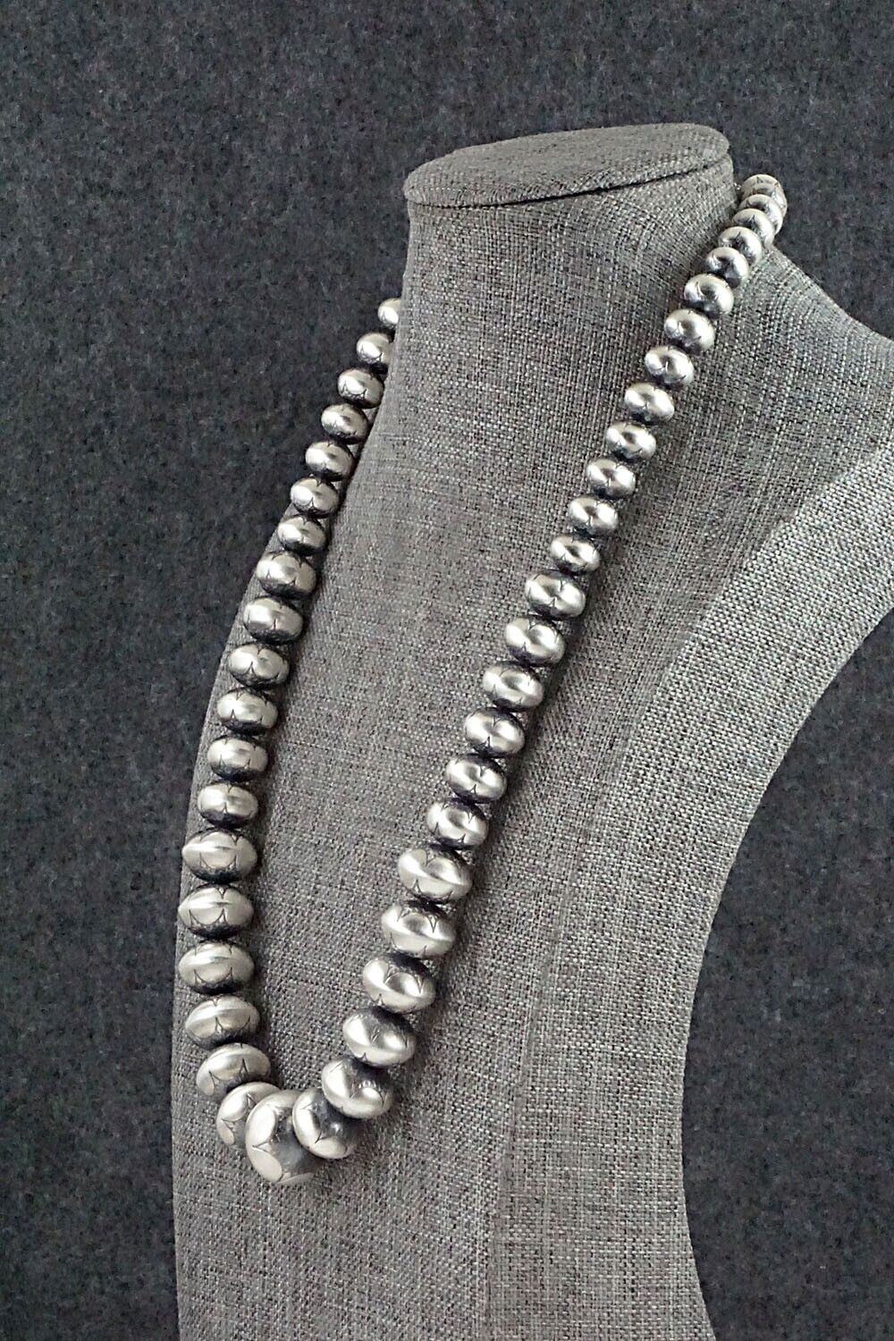 Sterling Silver Navajo Pearl Necklace 20" - Bryannen Halwood