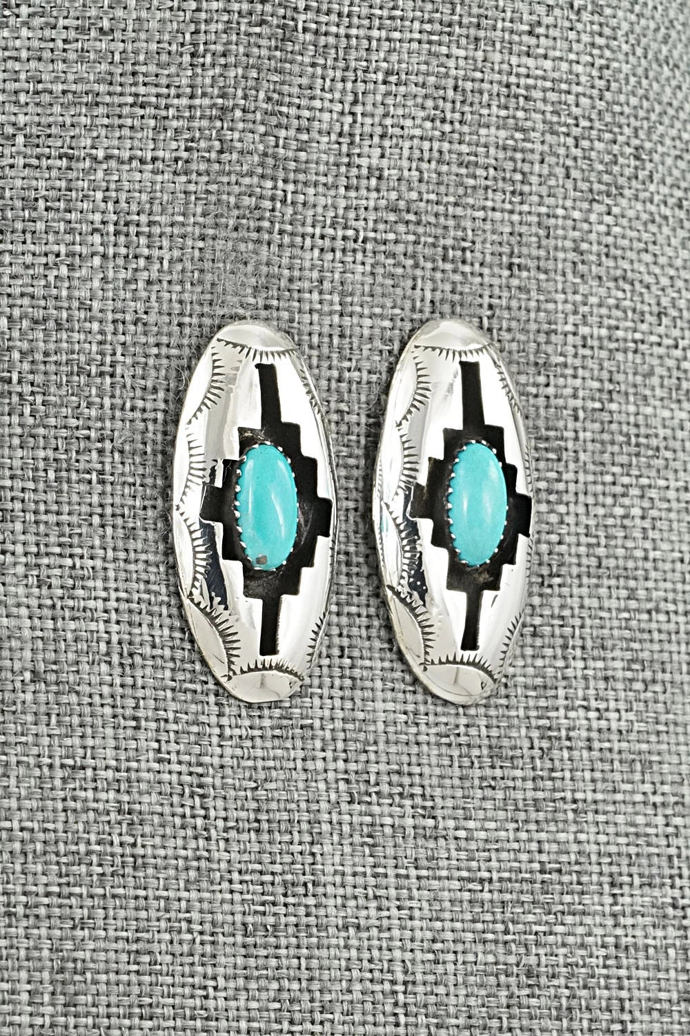 Turquoise & Sterling Silver Earrings - Felix Perry