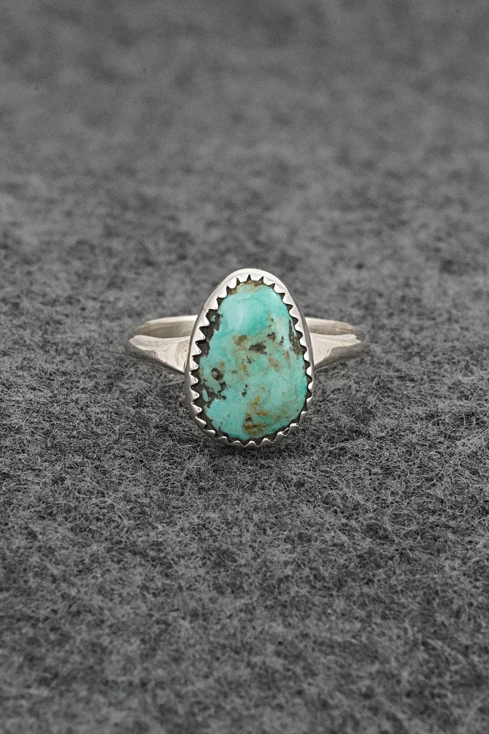 Turquoise & Sterling Silver Ring - Darius Arviso - Size 7.5