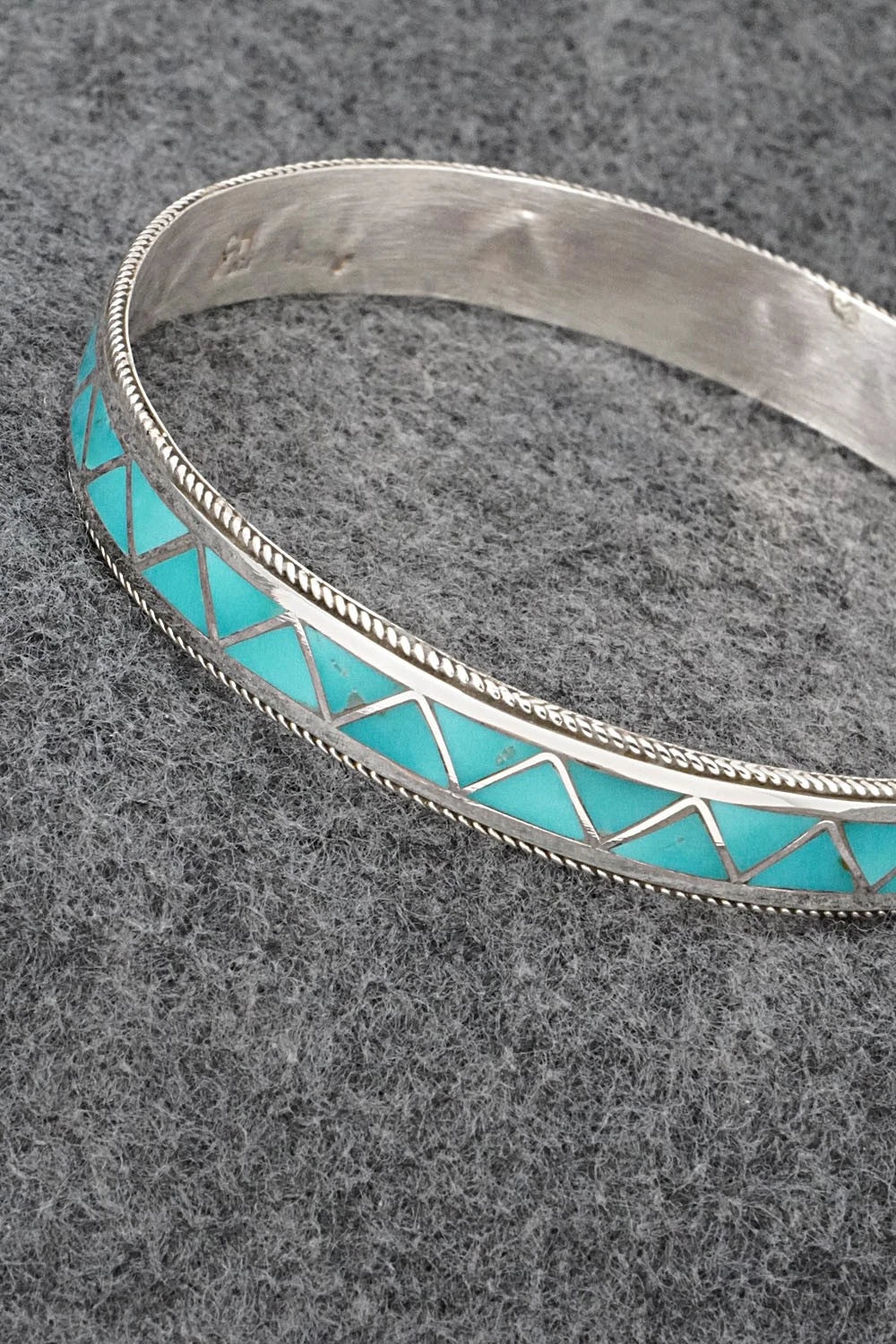 Turquoise & Sterling Silver Bangle Bracelet - Claudine Haloo