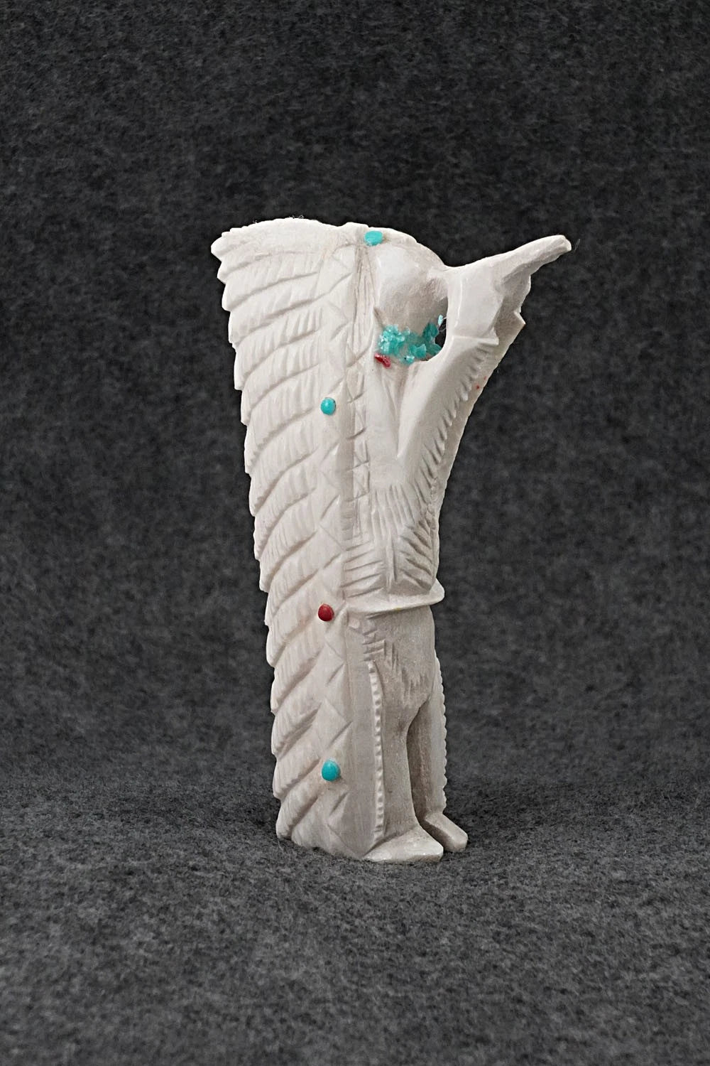 Chief Zuni Fetish Carving - Marlon Lowsayate