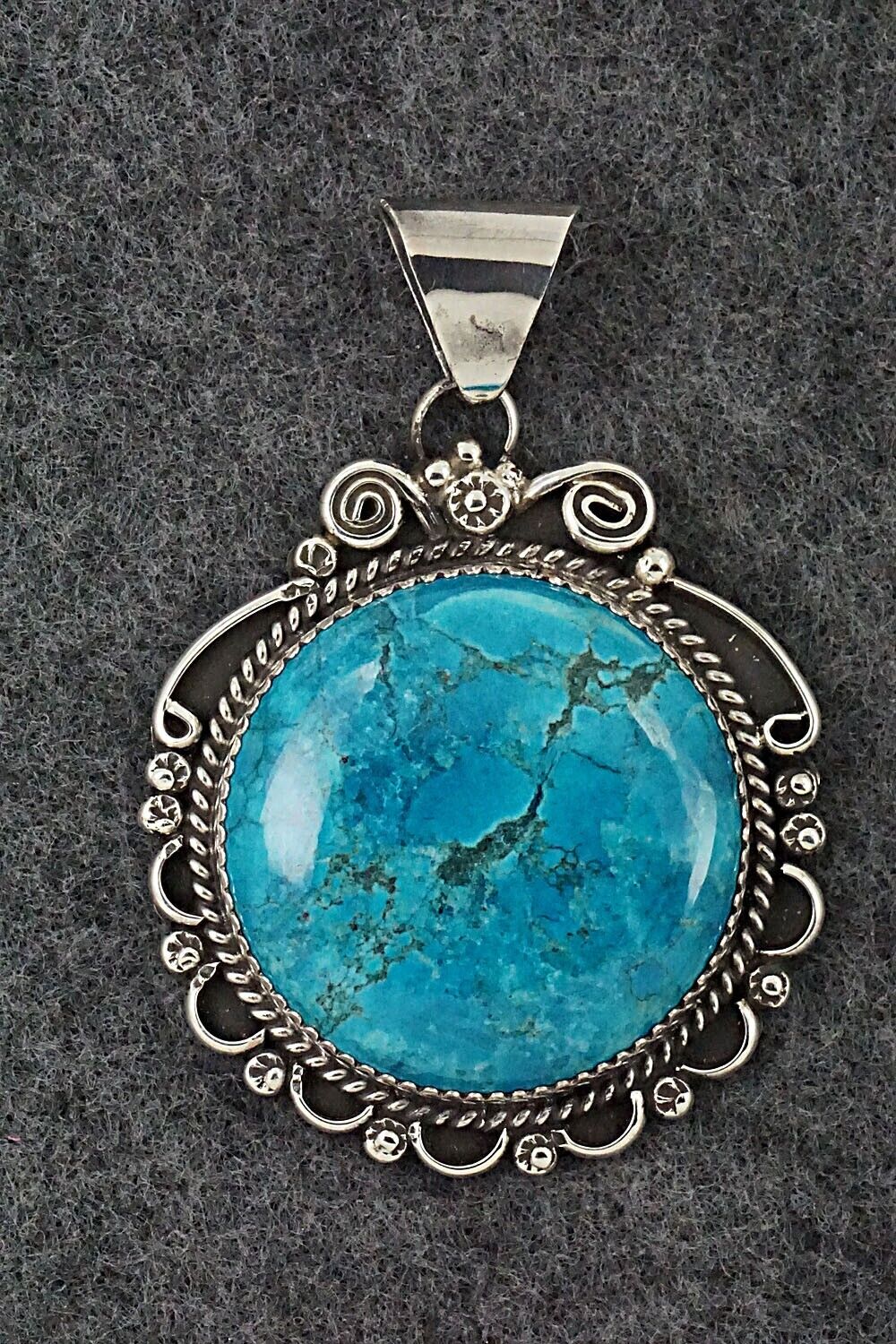 Turquoise & Sterling Silver Pendant - Freda Martinez