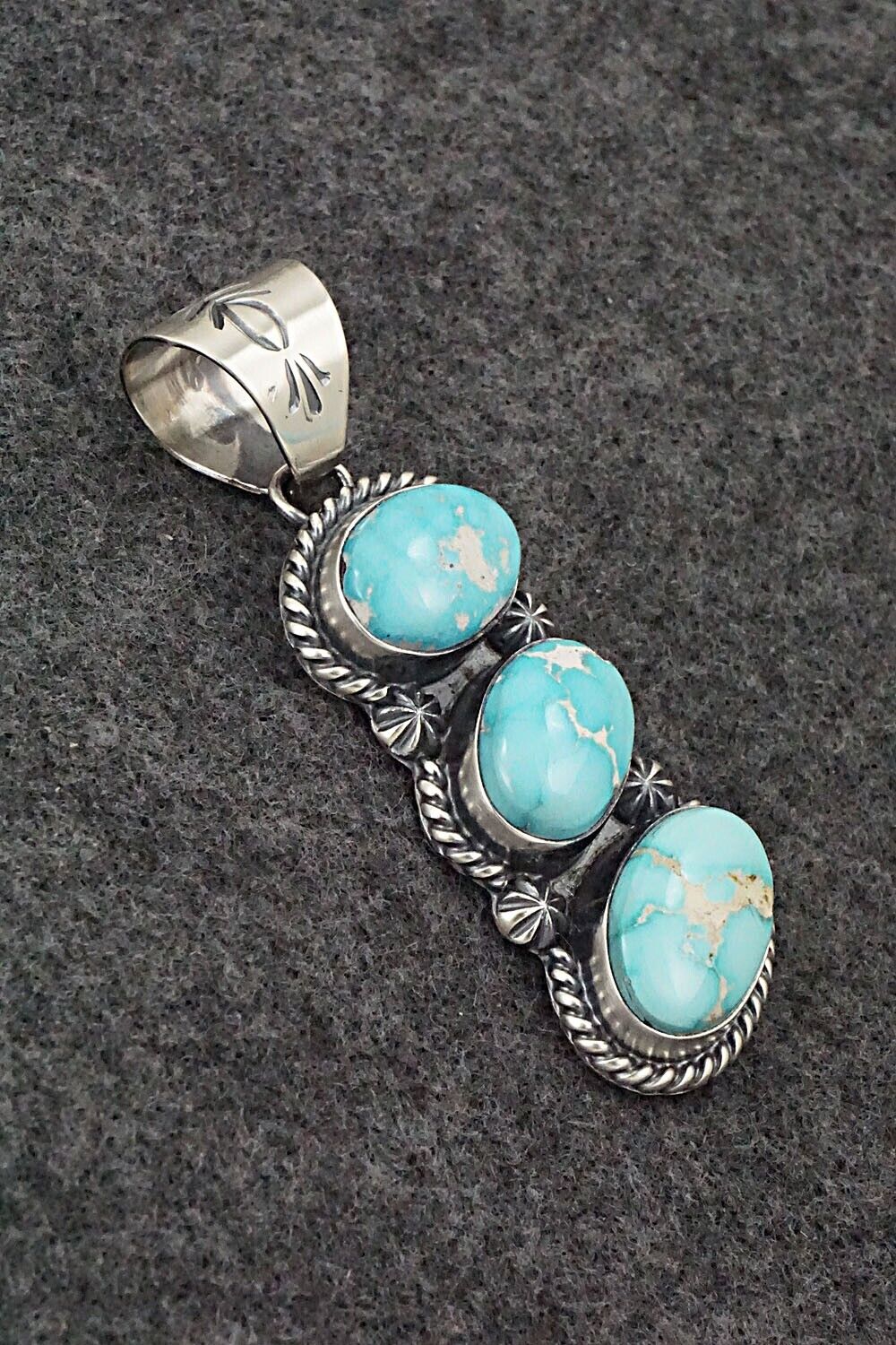 Turquoise & Sterling Silver Pendant - Raymond Delgarito