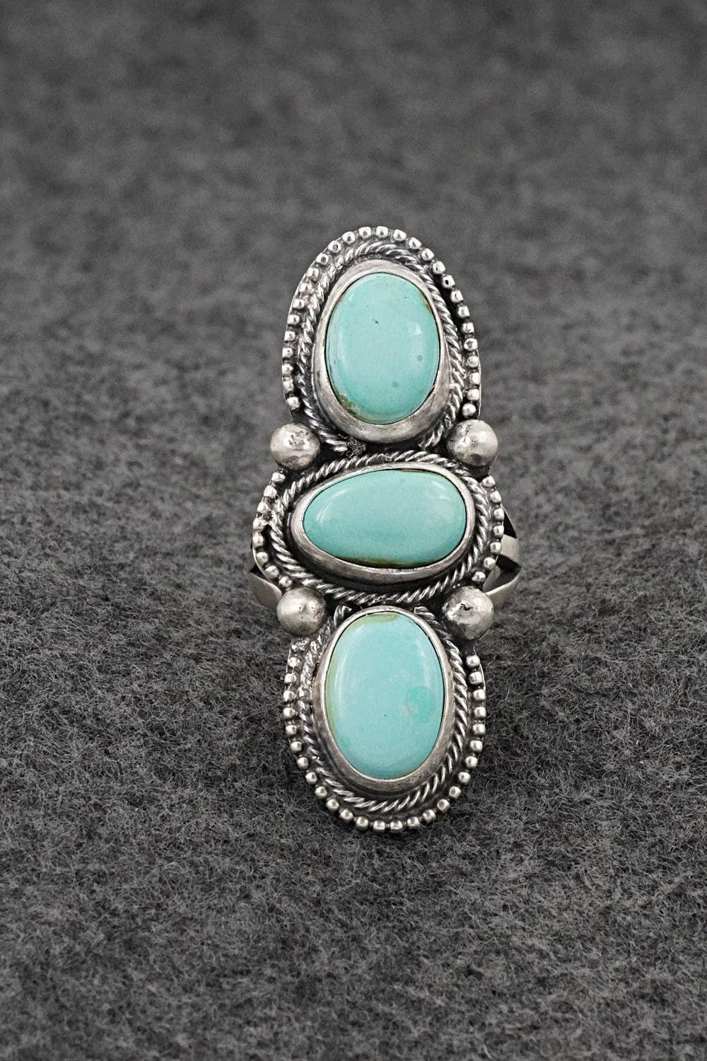 Turquoise & Sterling Silver Ring - Bobby Johnson - Size 7