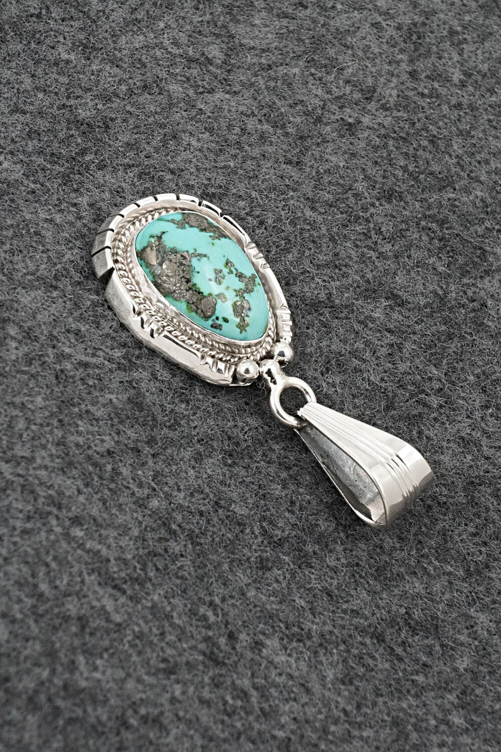 Turquoise & Sterling Silver Pendant - Samuel Yellowhair