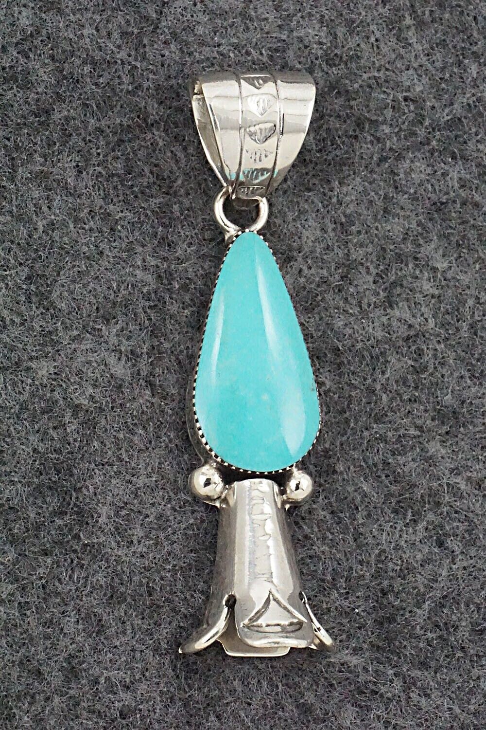 Turquoise & Sterling Silver Blossom Pendant - Dorothy Lee