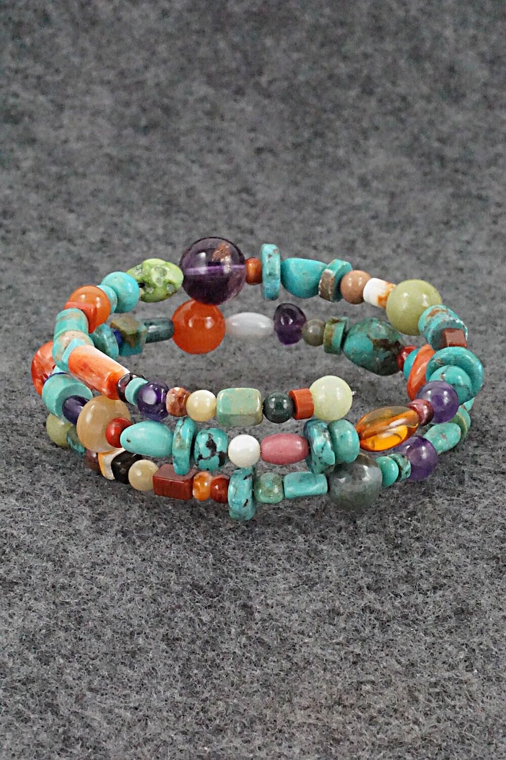 Multi-Stone Beaded Wrap Bracelet - Helen Tsosie