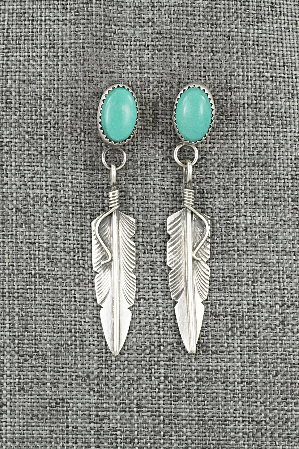 Turquoise & Sterling Silver Earrings - Chris Charley