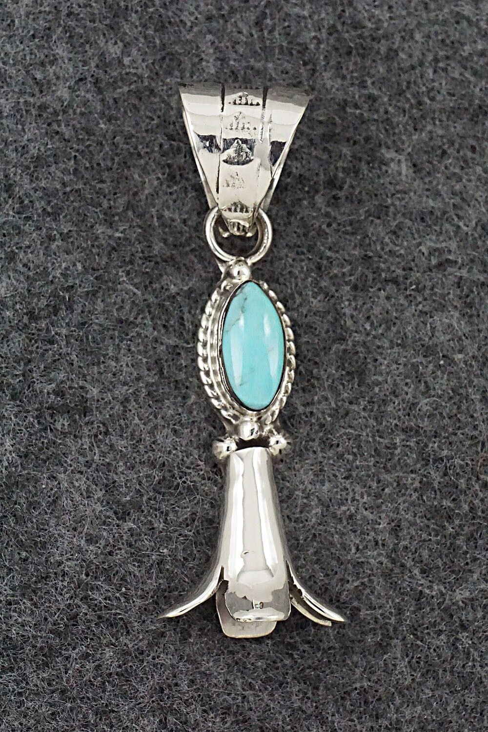 Turquoise & Sterling Silver Pendant - Sonyei Coho