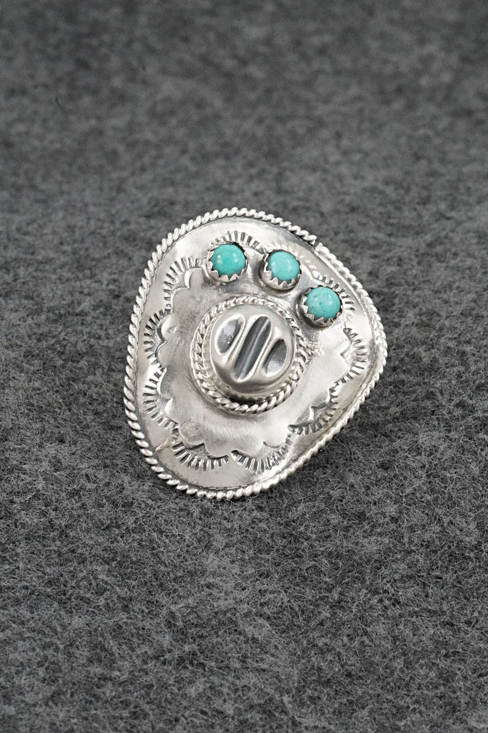 Turquoise & Sterling Silver Ring - Bobby Platero - Size 5.5