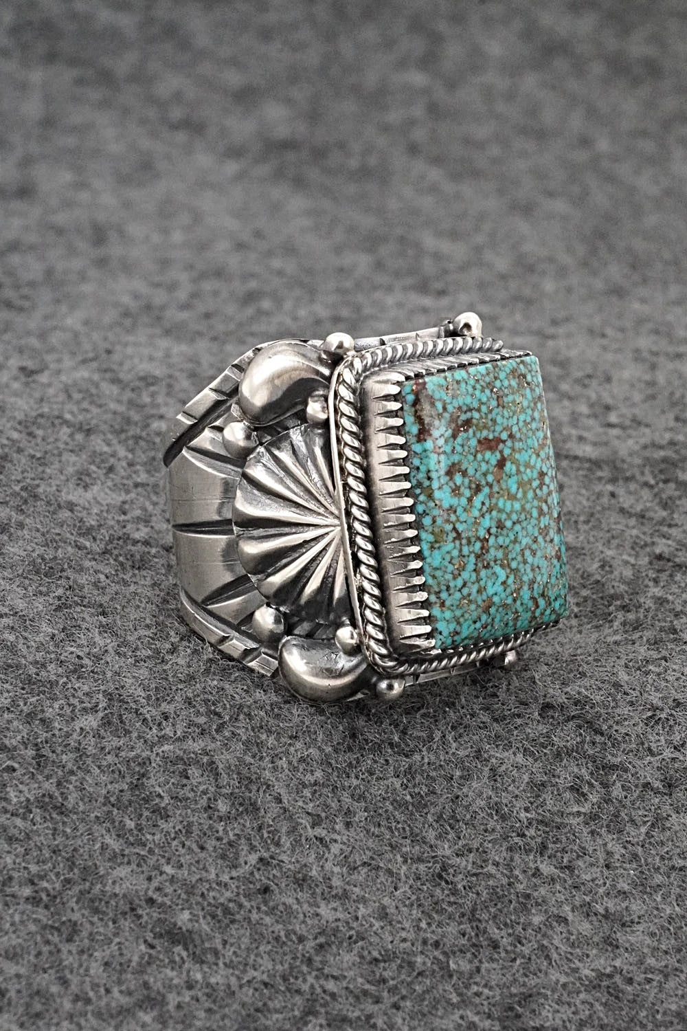 Turquoise & Sterling Silver Ring - Delbert Gordon - Size 11.5